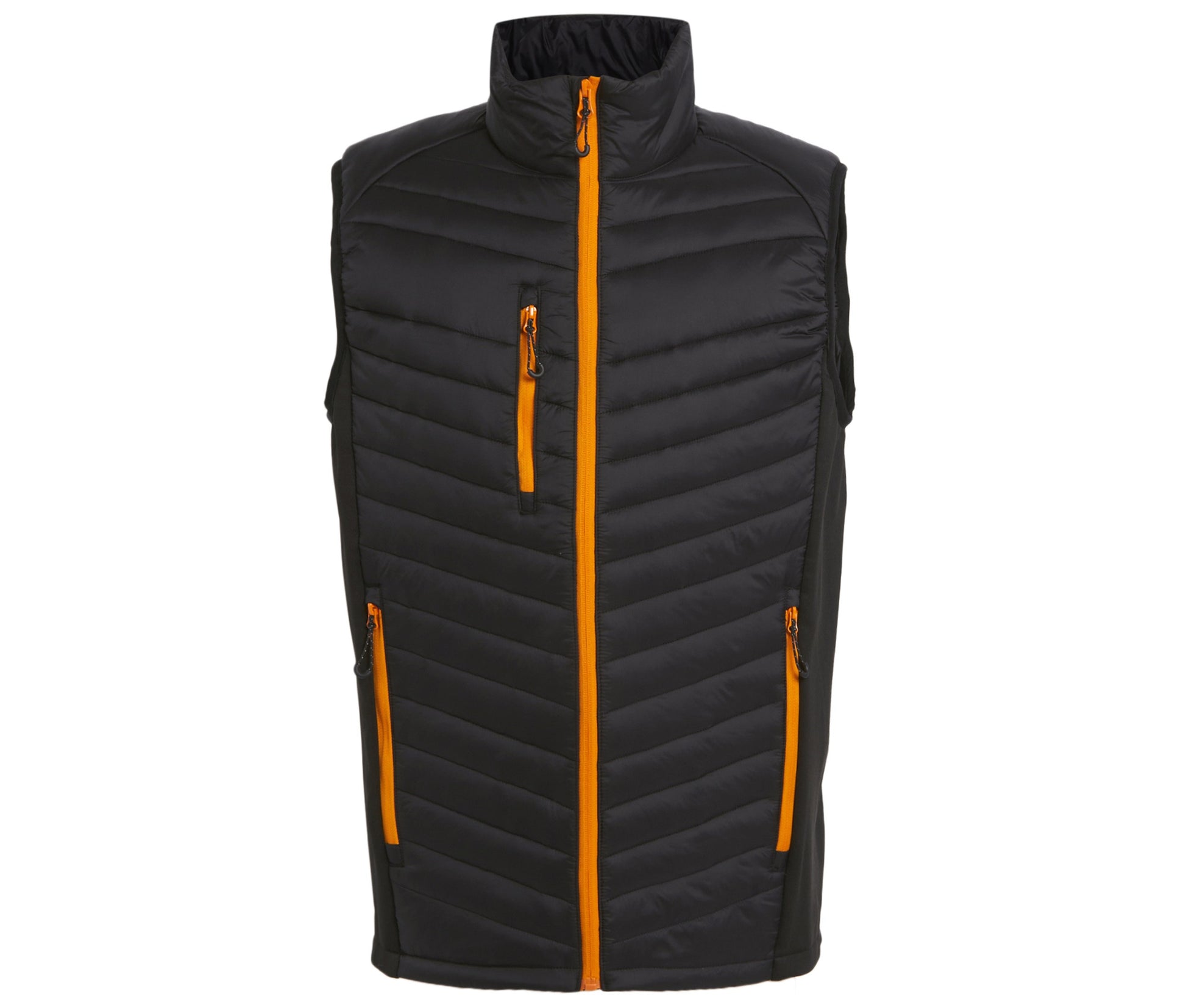 Bodywarmer Bi-Matière Homme - Black / Pop Orange