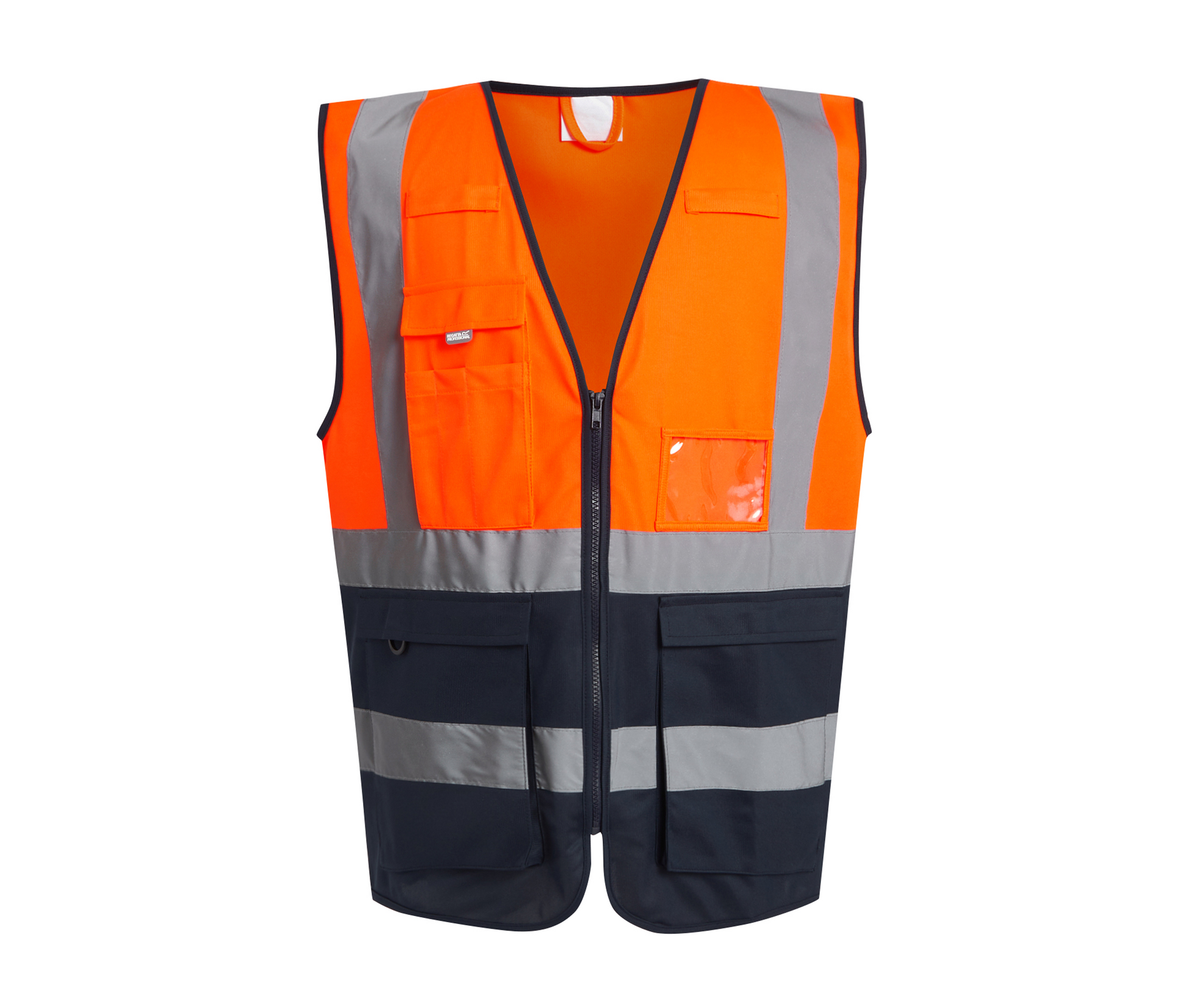 Gilet de Sécurité Multipoches - Orange / Navy