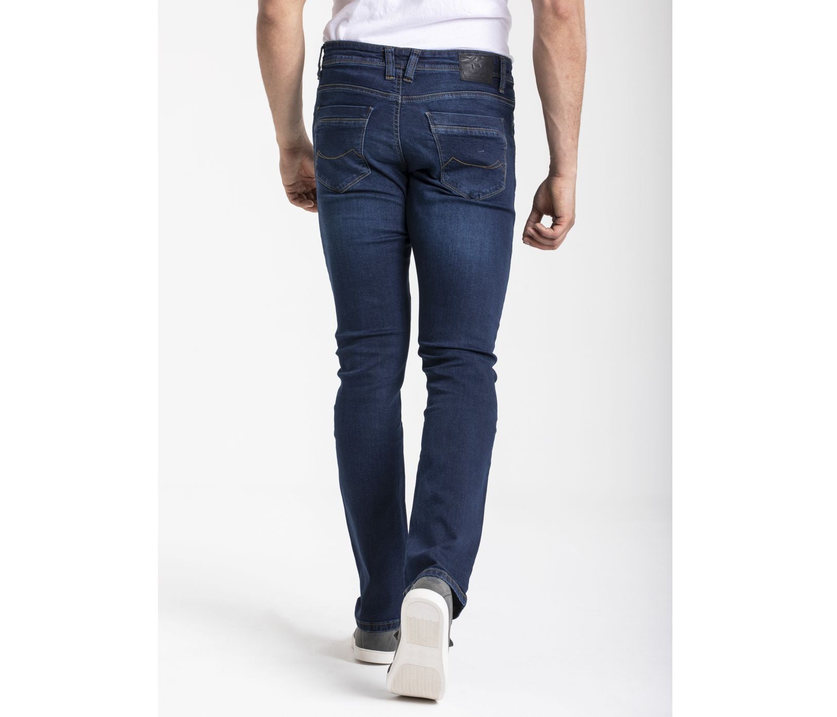 Jean Homme Ajusté Stretch Stone Brossé - Blue