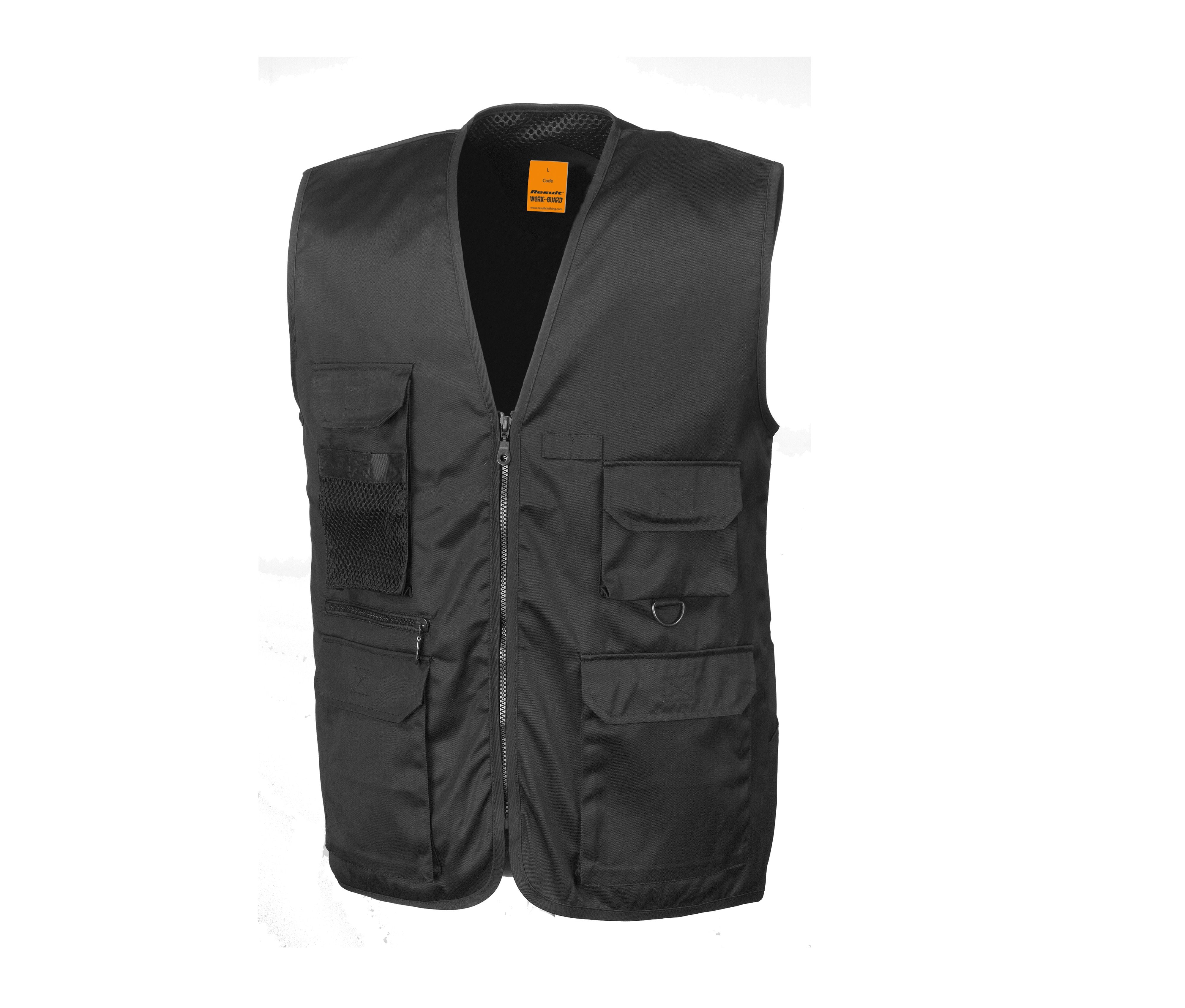 Gilet Reporter Multi-Poches Polycoton - Black