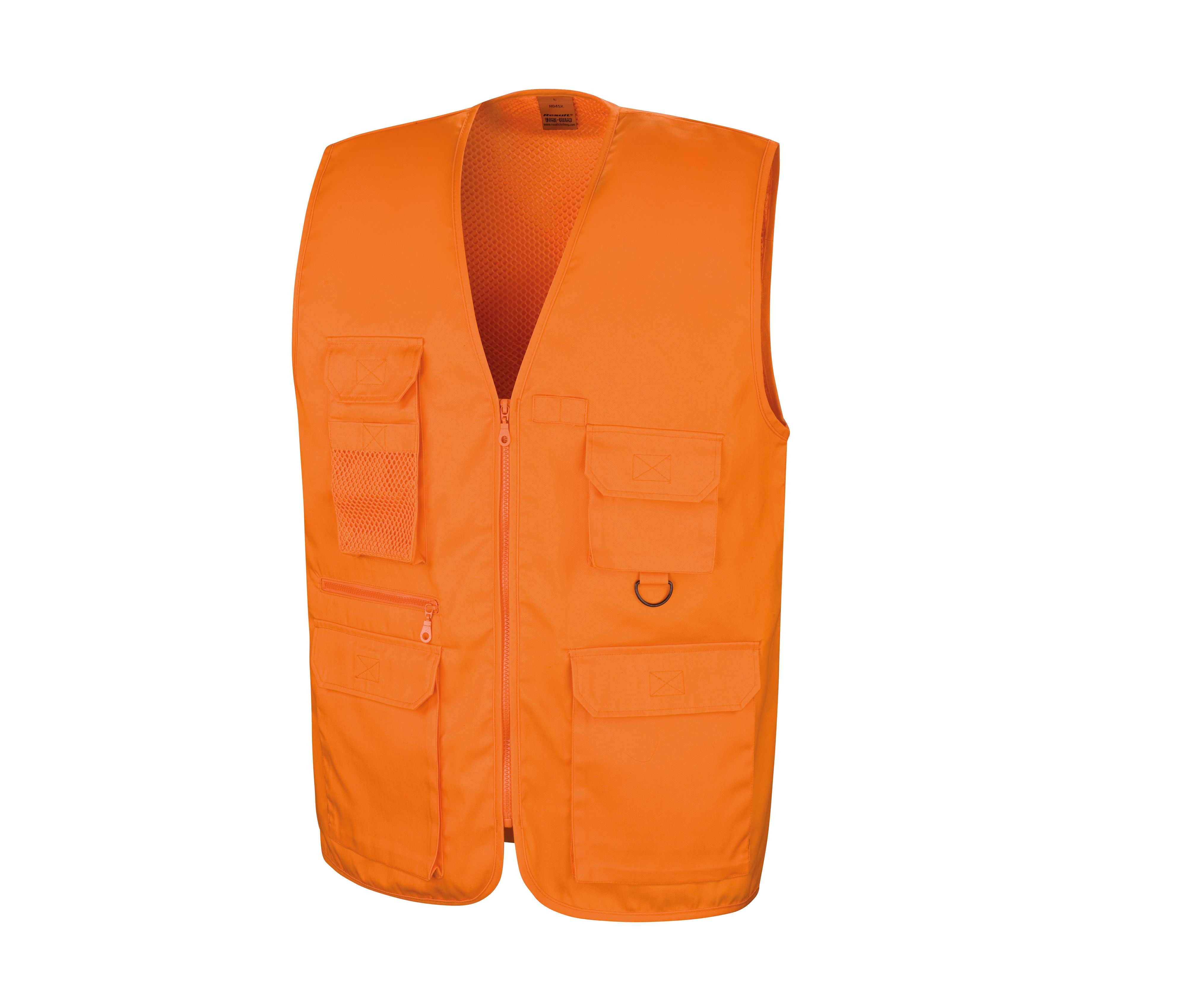 Gilet Reporter Multi-Poches Polycoton - Orange