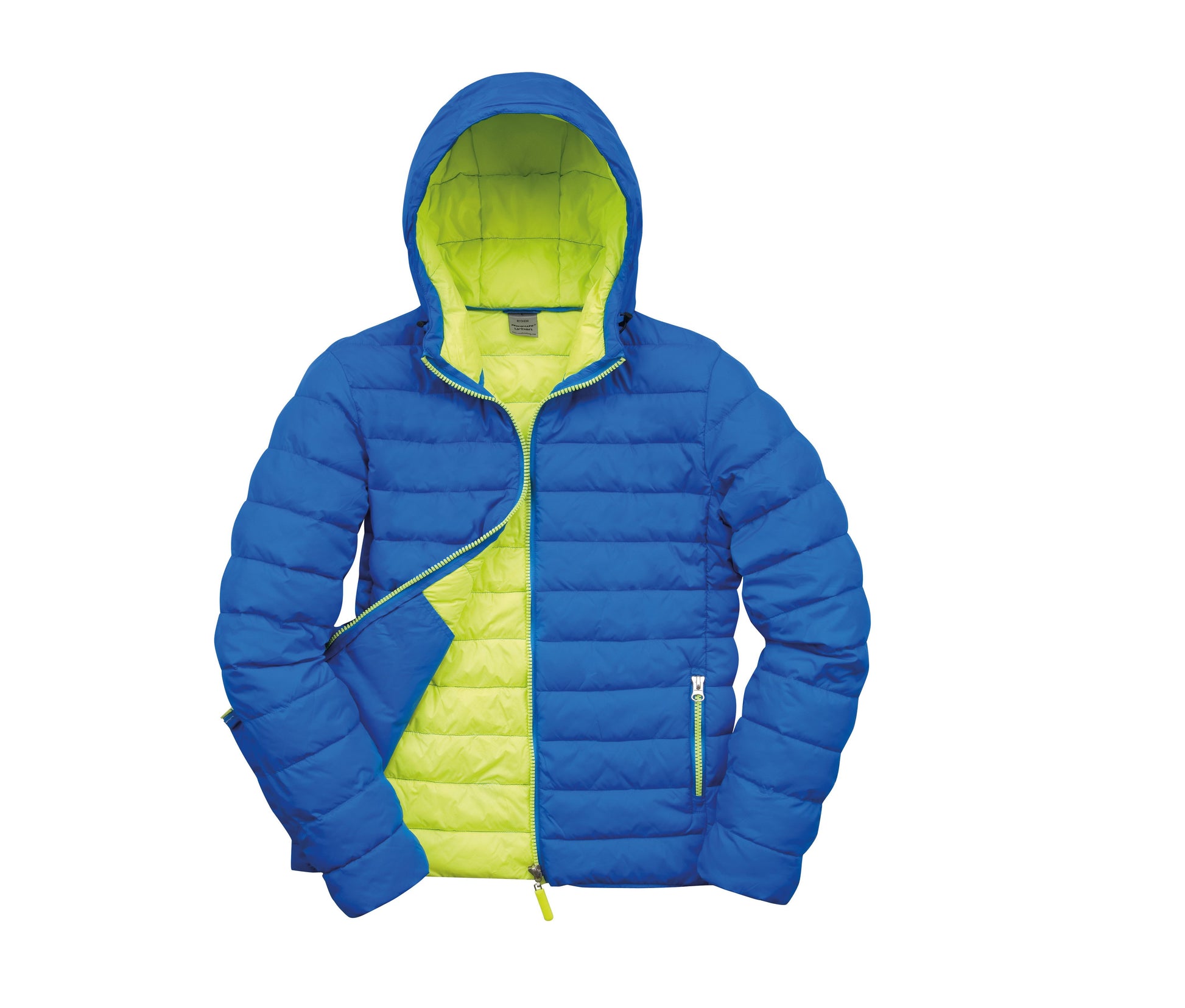 Doudoune Homme à Capuche - Ocean Blue/lime Punch