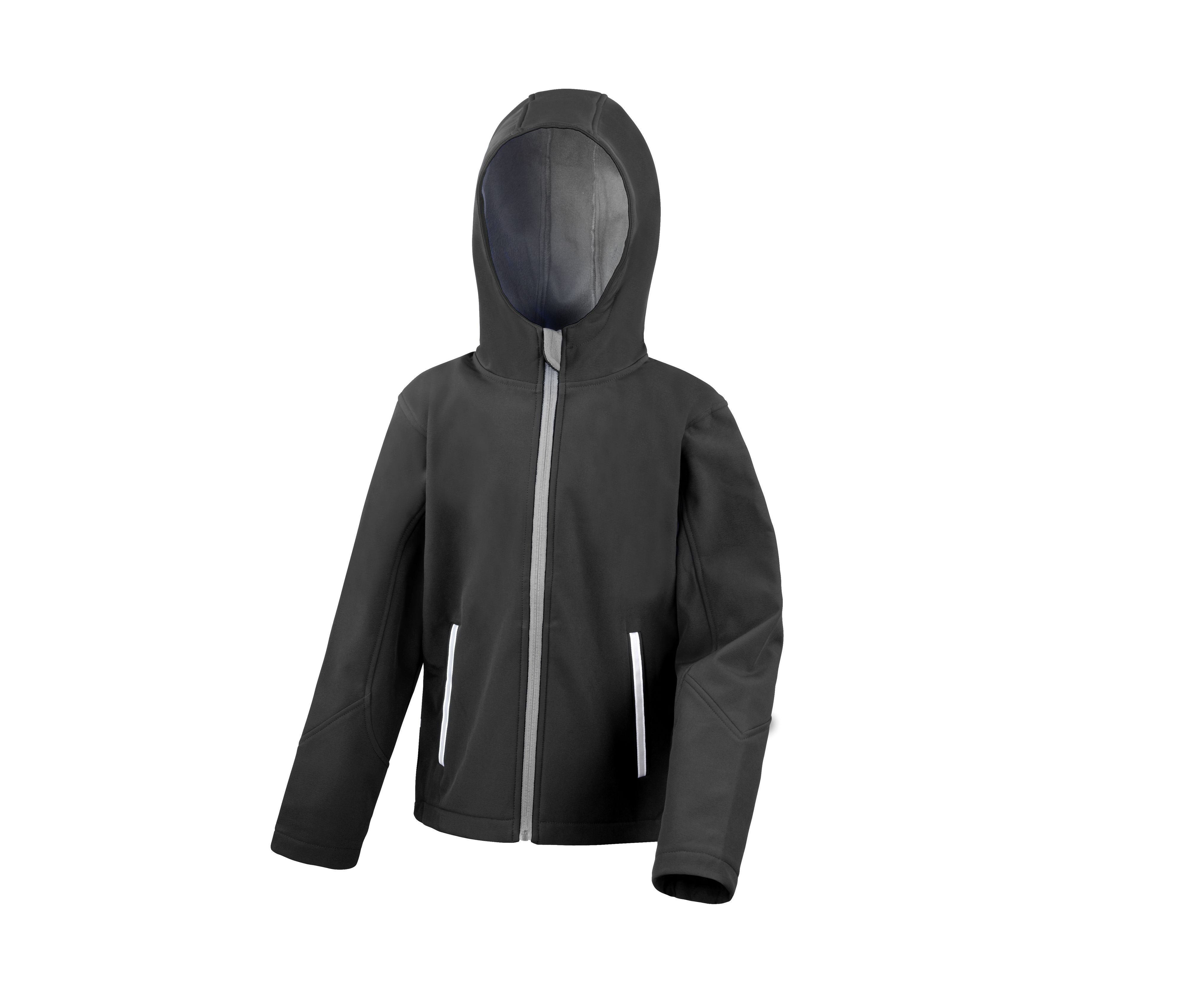 Softshell Capuche Enfant - Black/grey