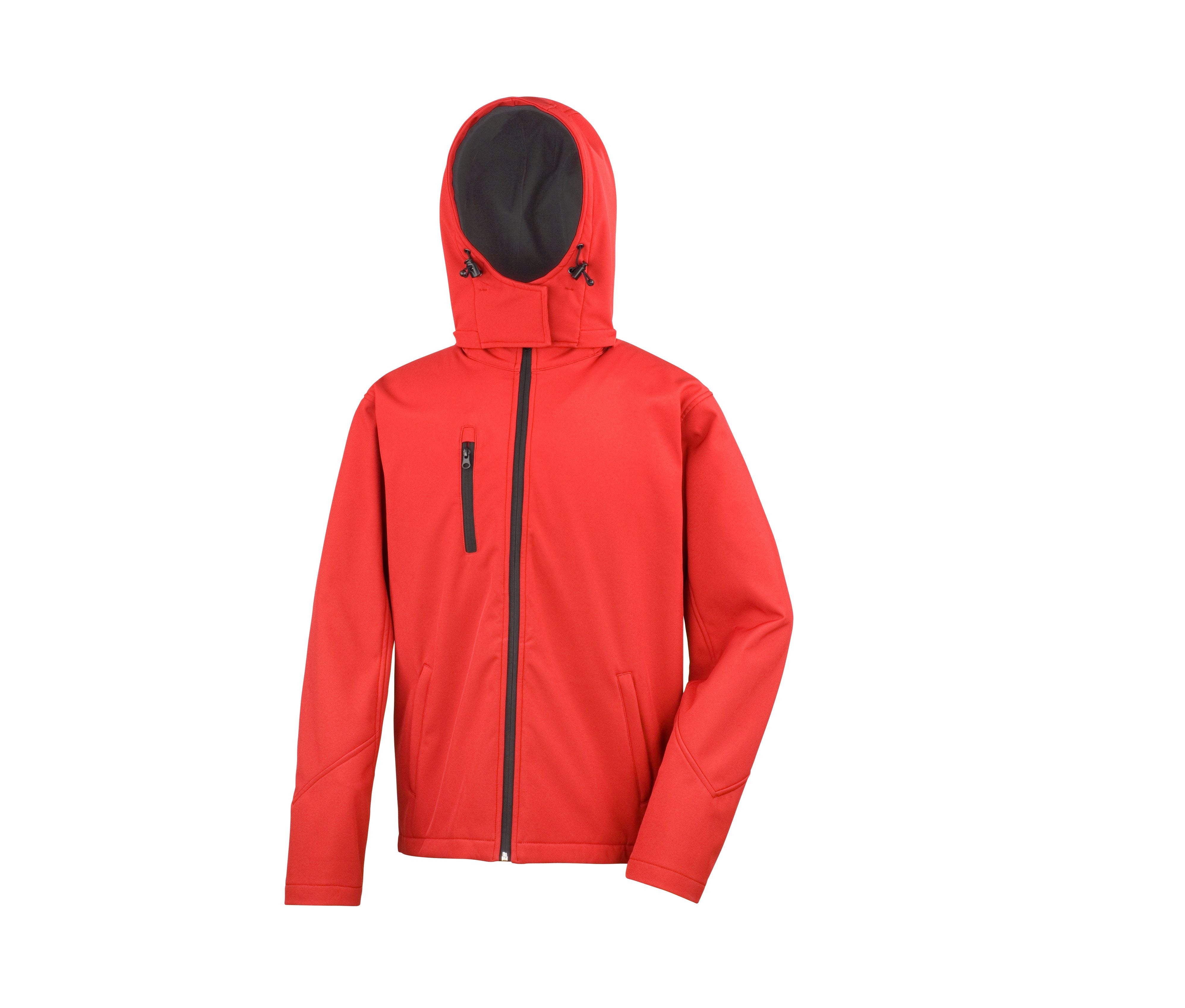 Veste Softshell Homme à Capuche - Red/black