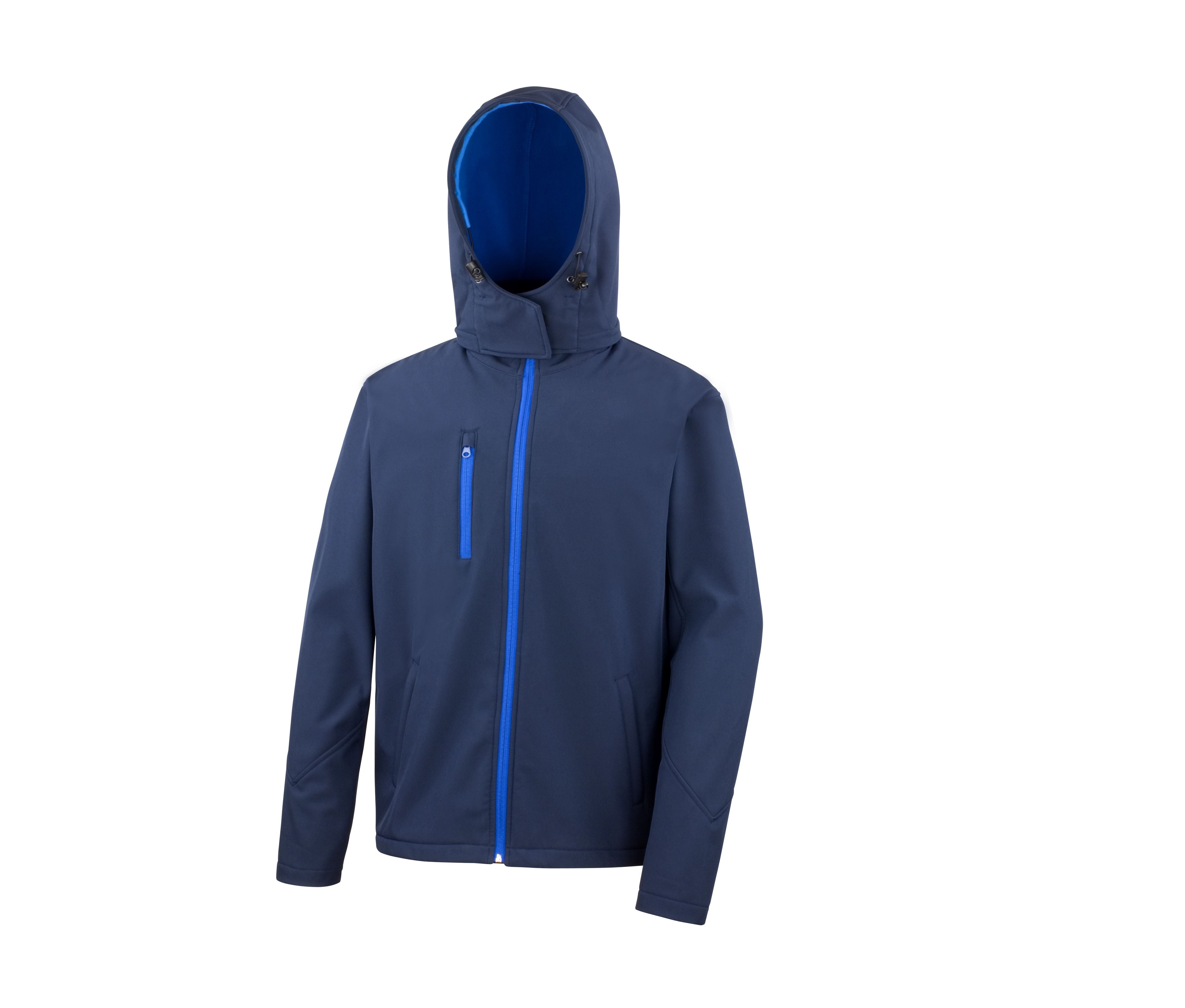 Veste Softshell Homme à Capuche - Navy/royal