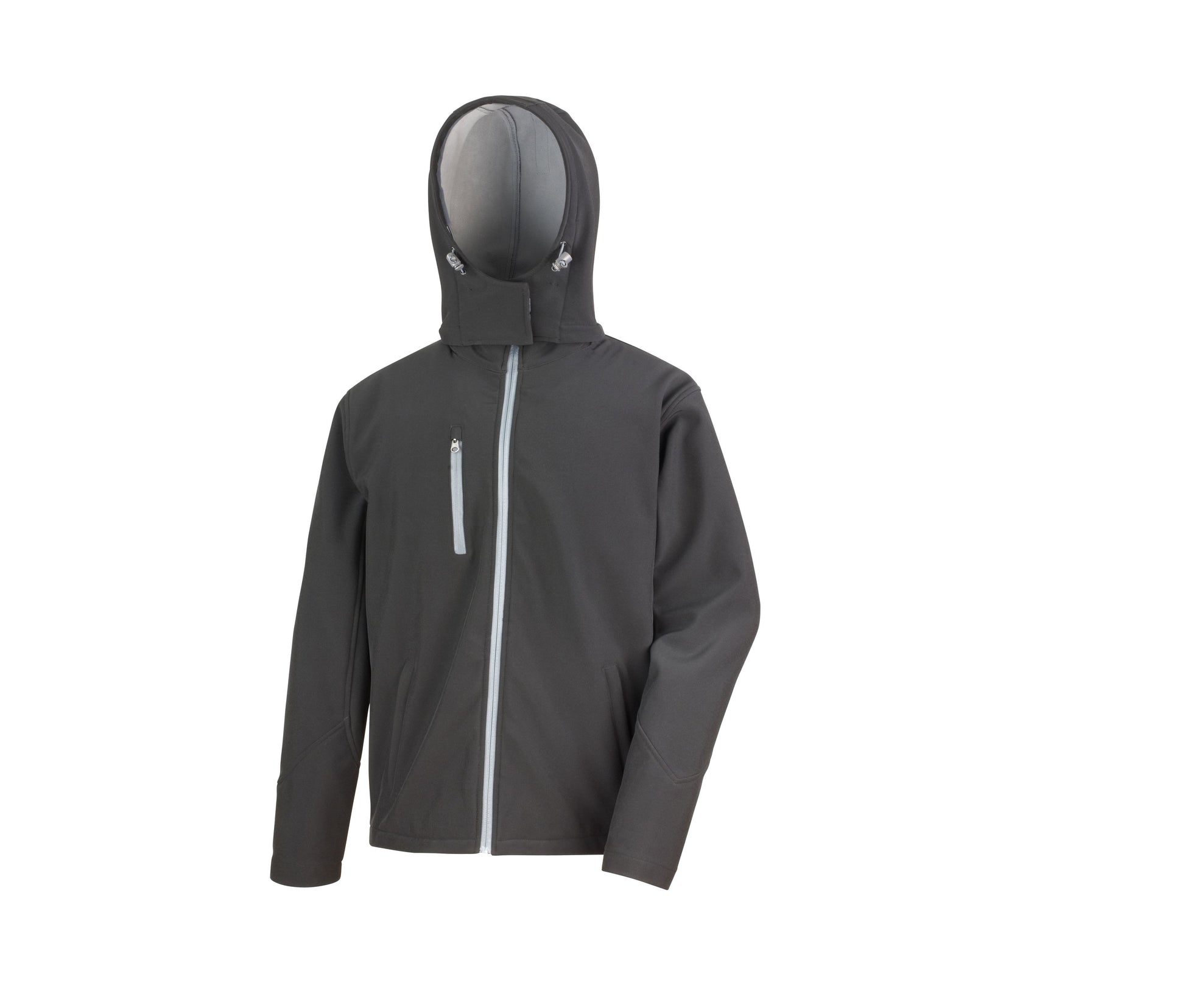 Veste Softshell Homme à Capuche - Black/grey
