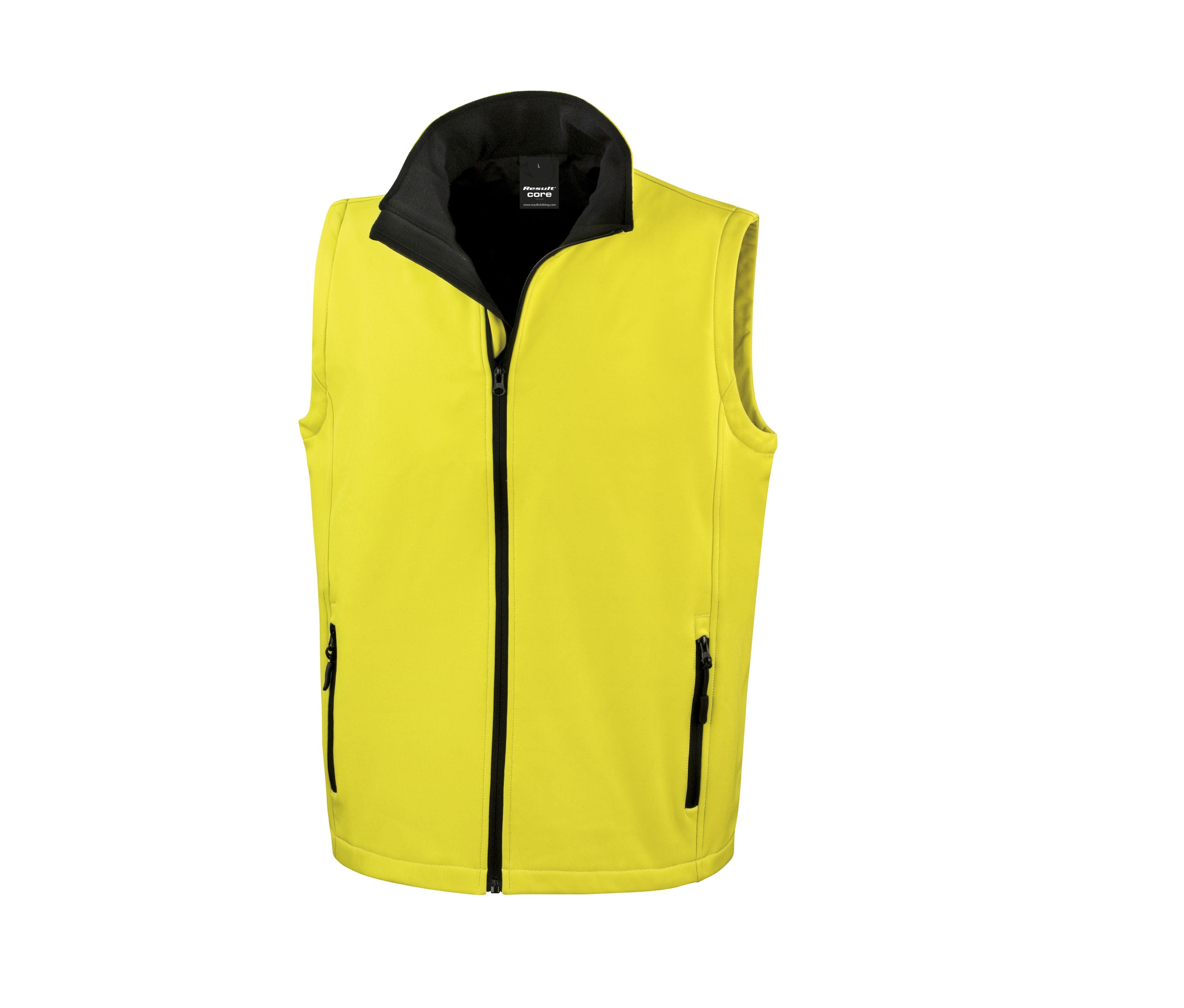 Bodywarmer Softshell Imprimable Homme - Yellow/black