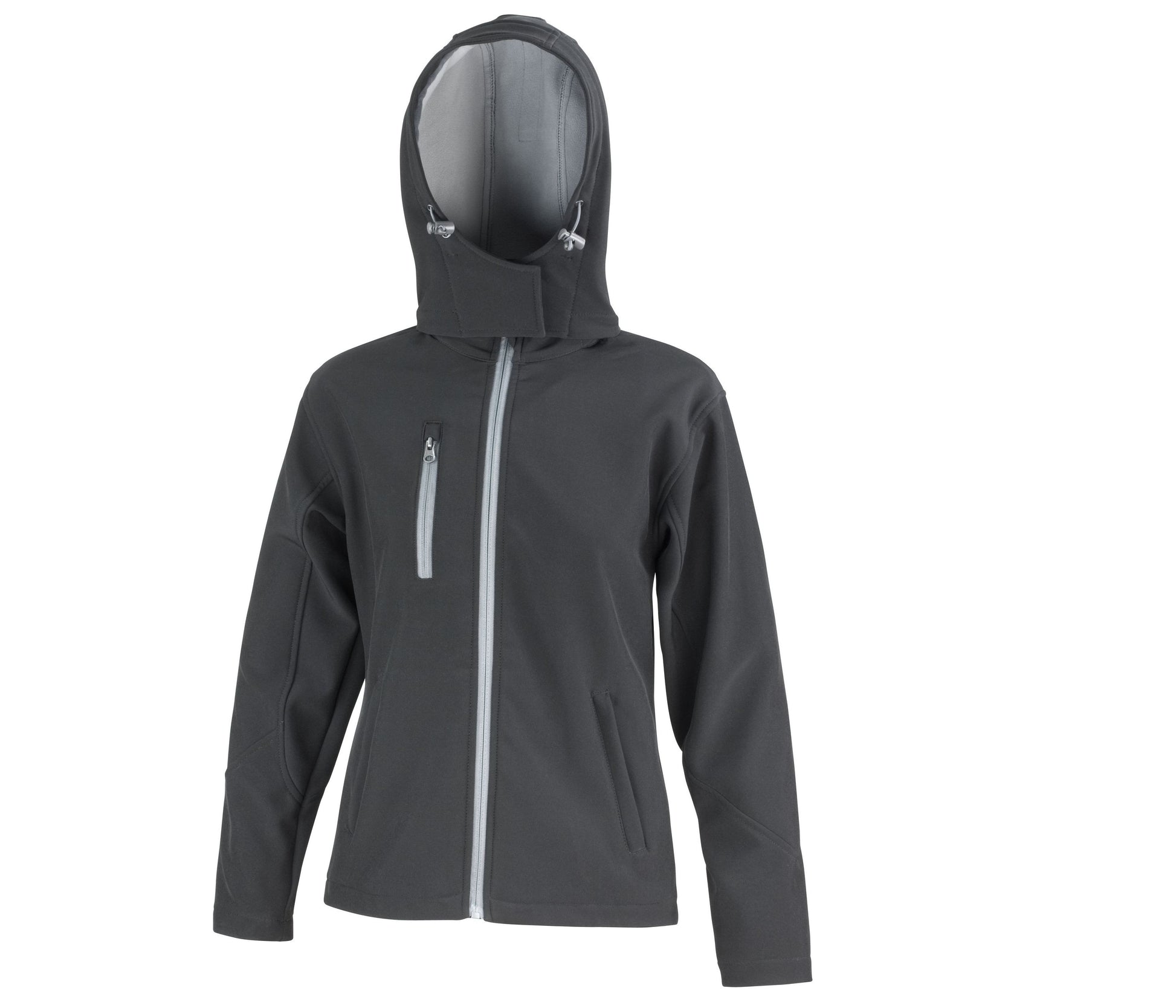 Veste Softshell Femme à Capuche - Black/grey