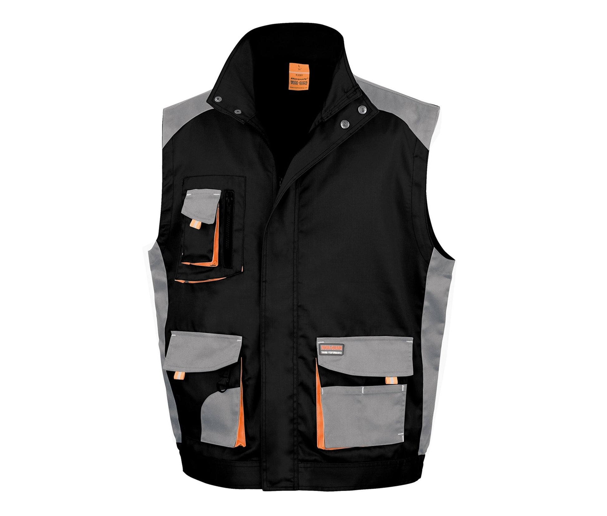 Bodywarmer de Travail Lite - Black/grey/orange