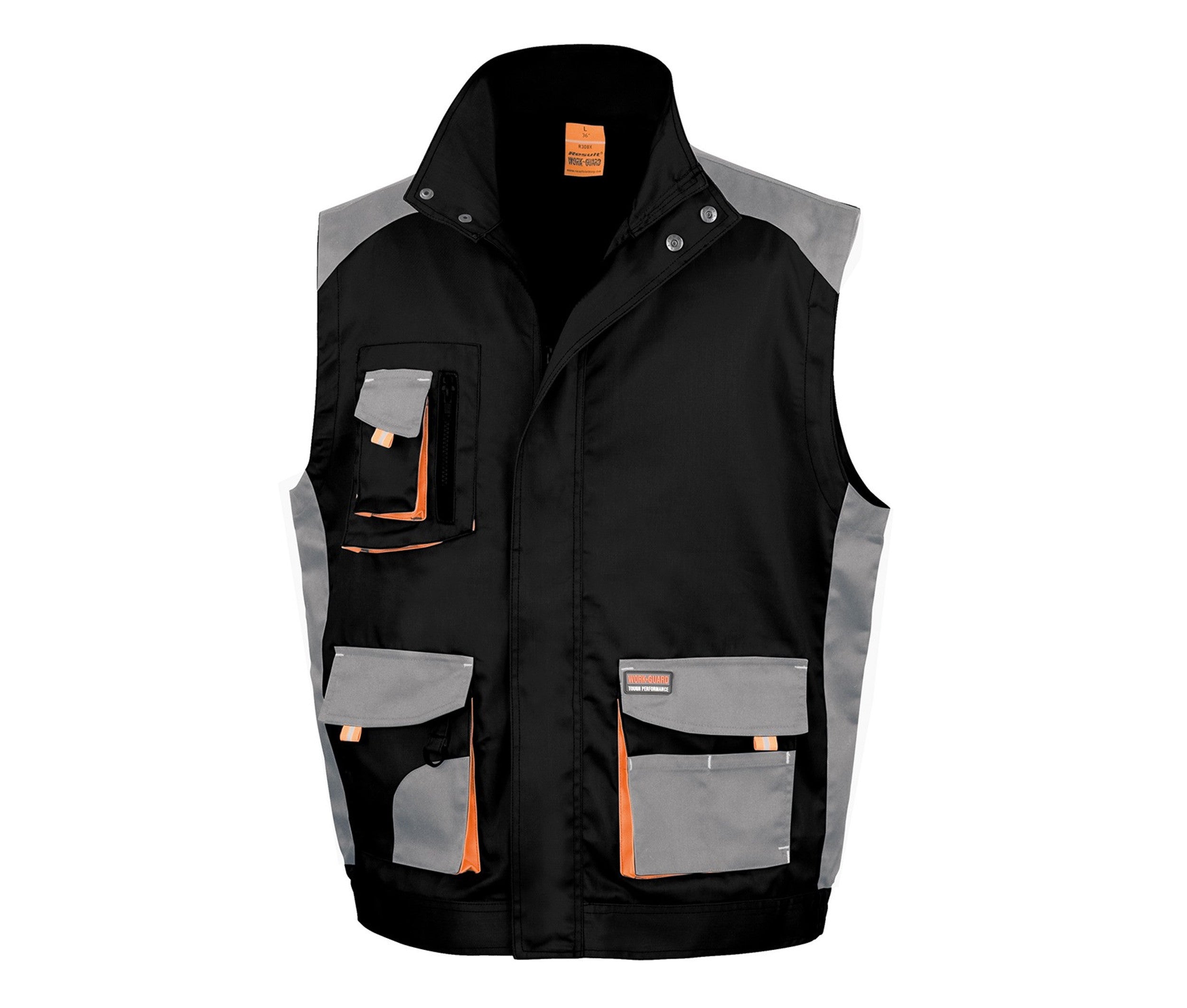 Bodywarmer de Travail Lite - Black/grey/orange