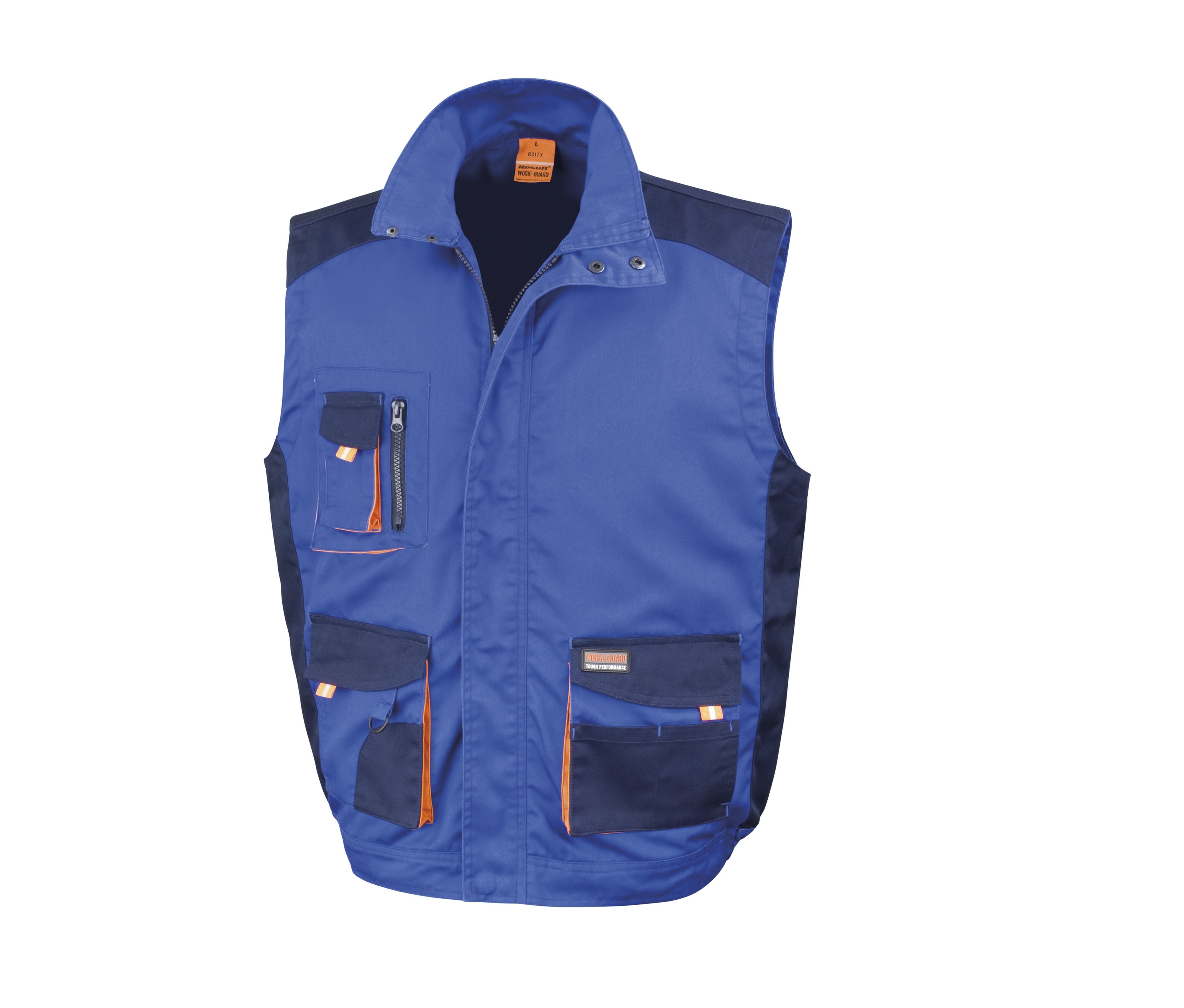 Bodywarmer de Travail Lite - Royal/navy/orange