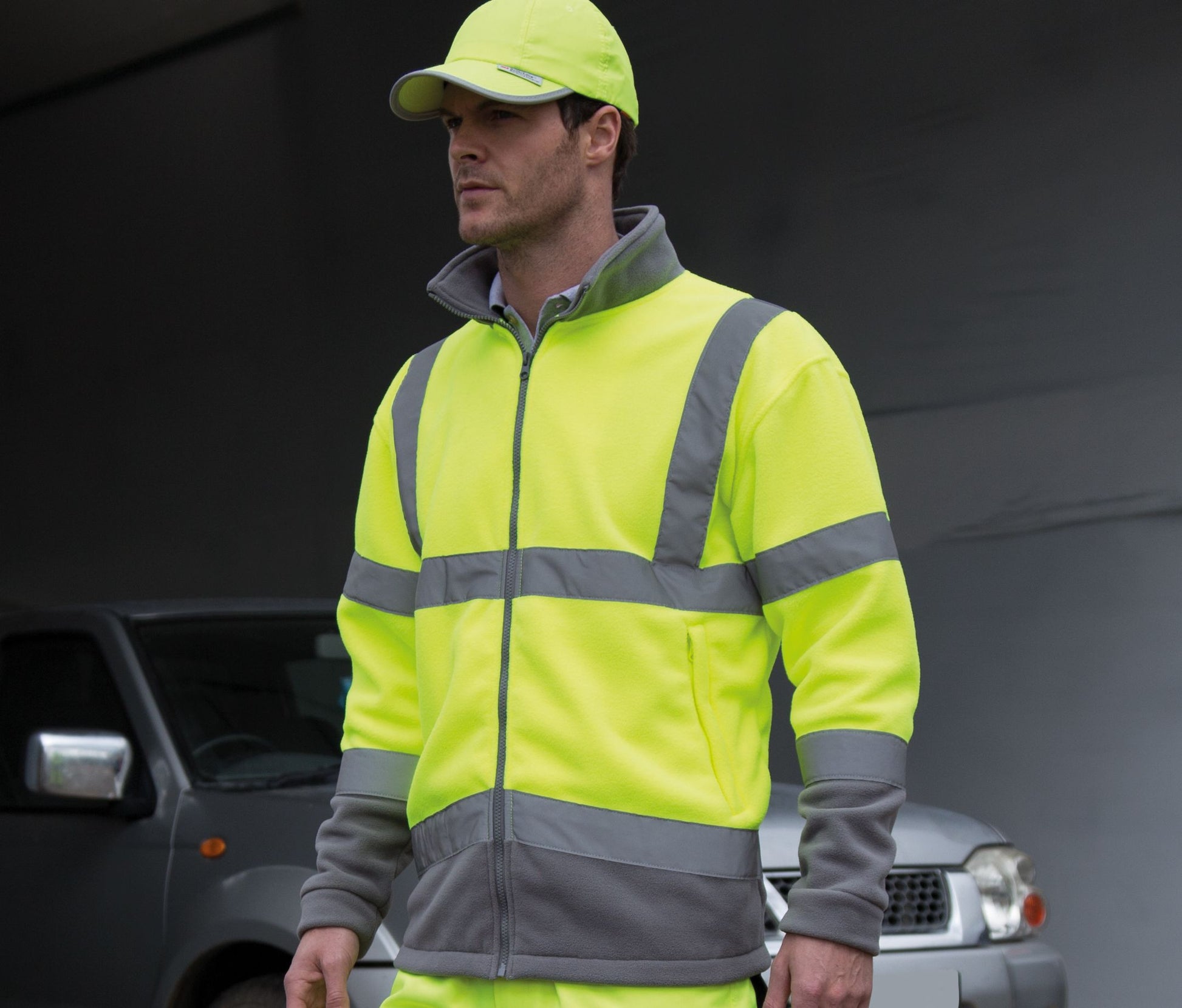 Veste micropolaire haute visibilité