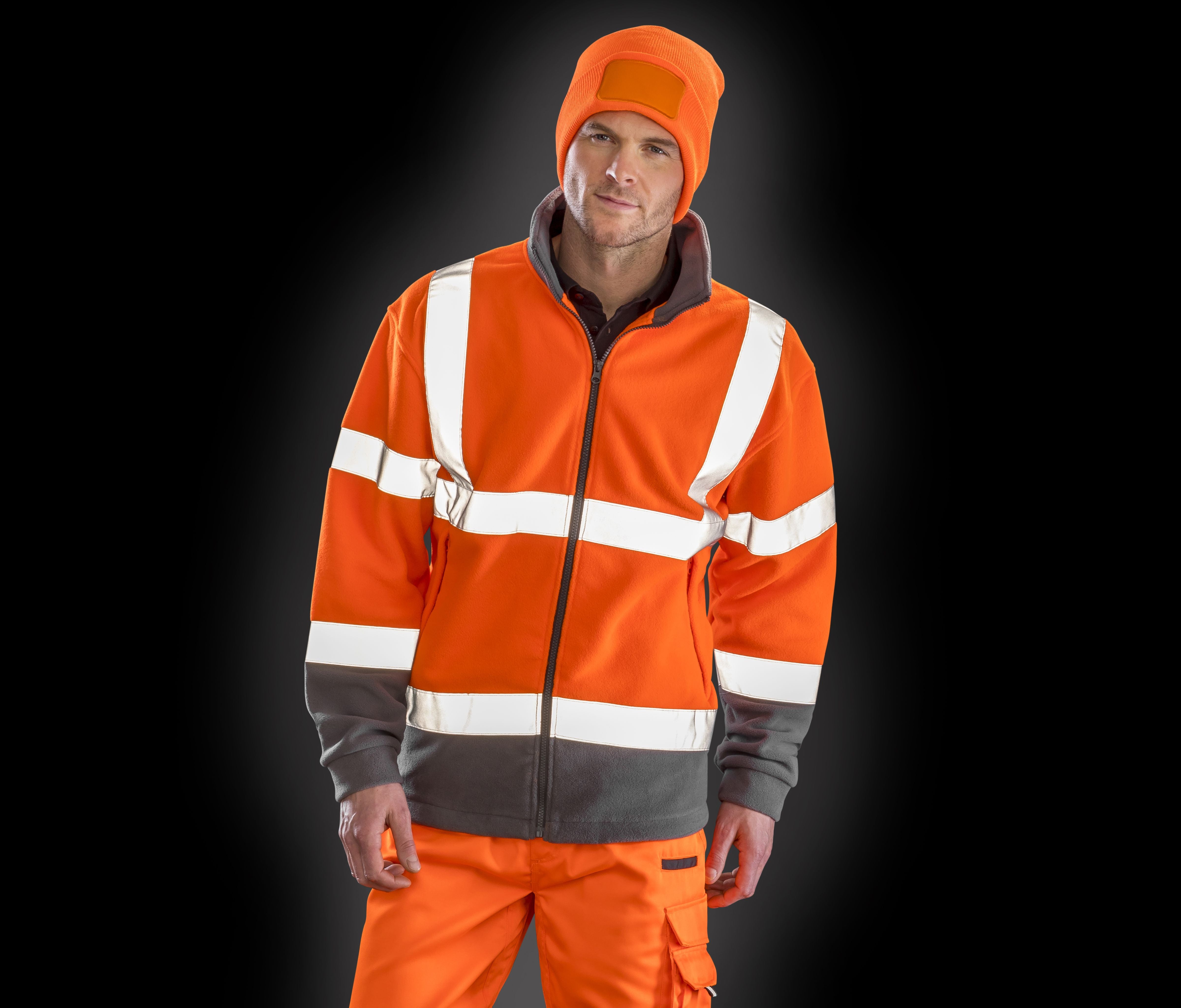 Veste micropolaire haute visibilité