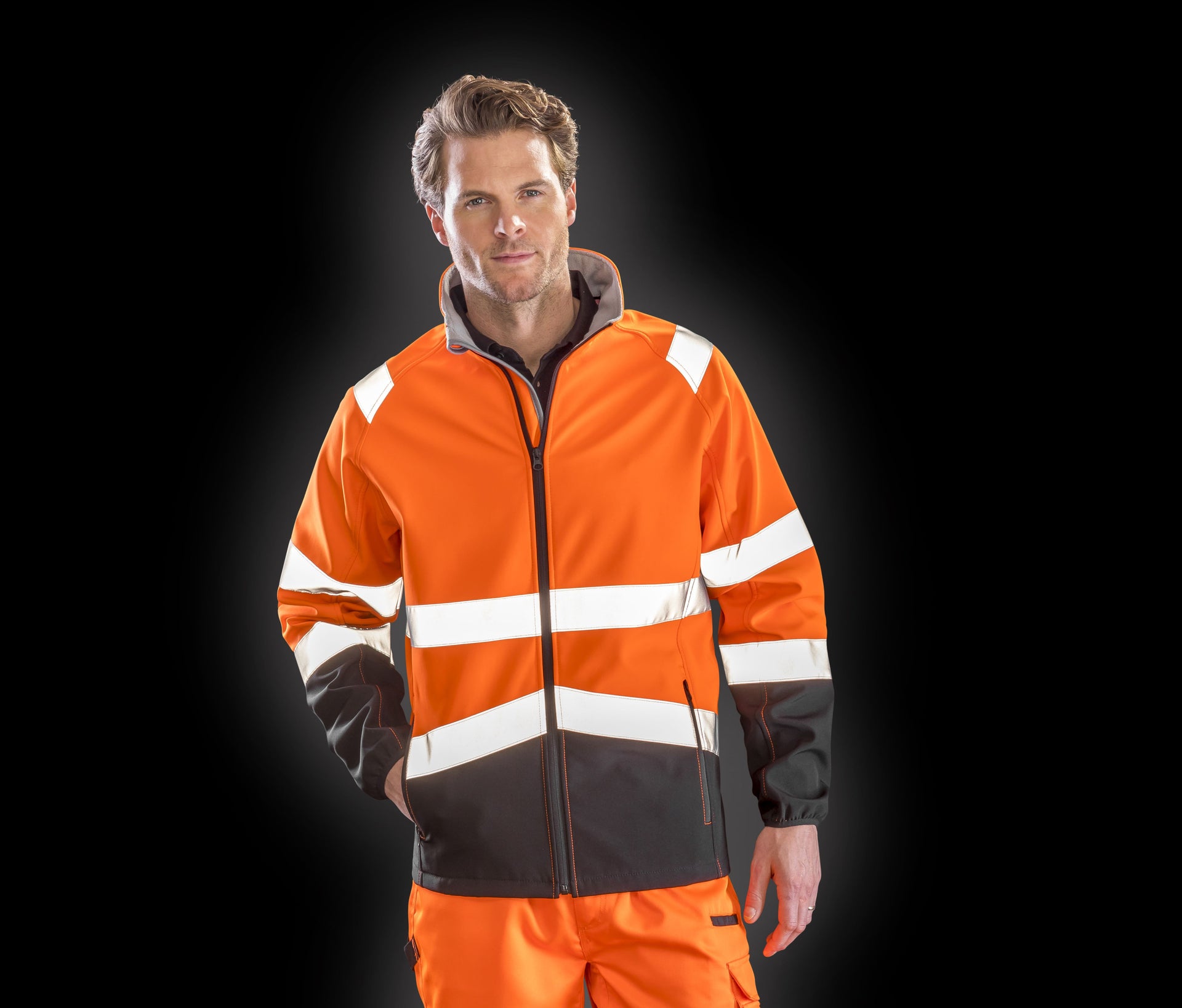 Veste Softshell de travail visibilité augmentée
