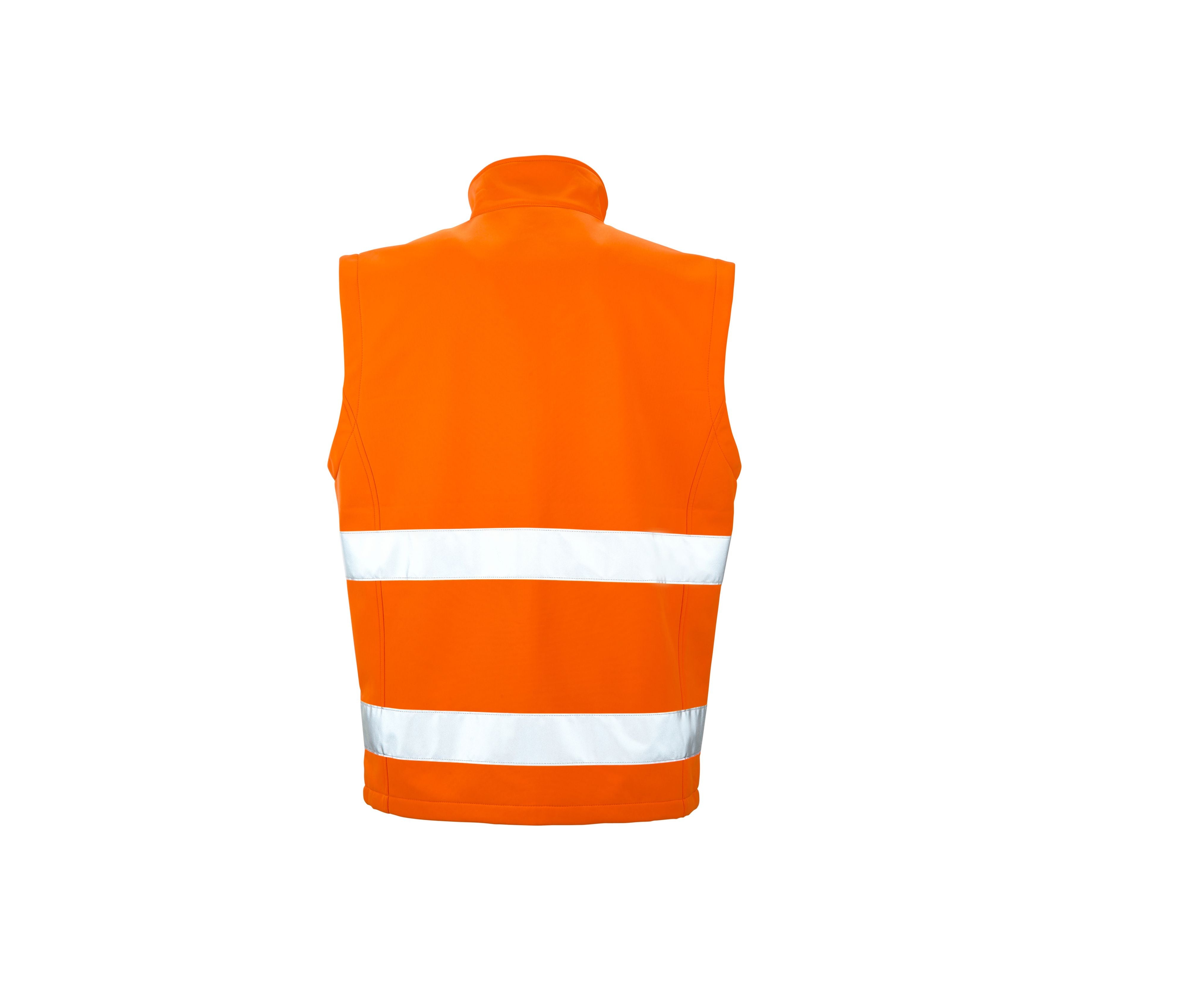 Bodywarmer Softshell de Travail Haute Visibilité - Fluorescent Orange/black