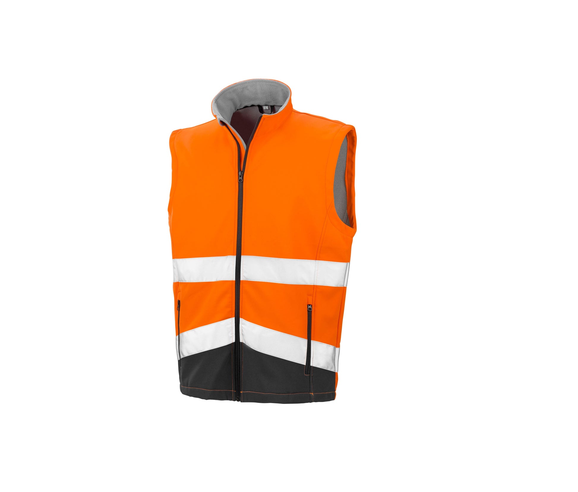 Bodywarmer Softshell de Travail Haute Visibilité - Fluorescent Orange/black