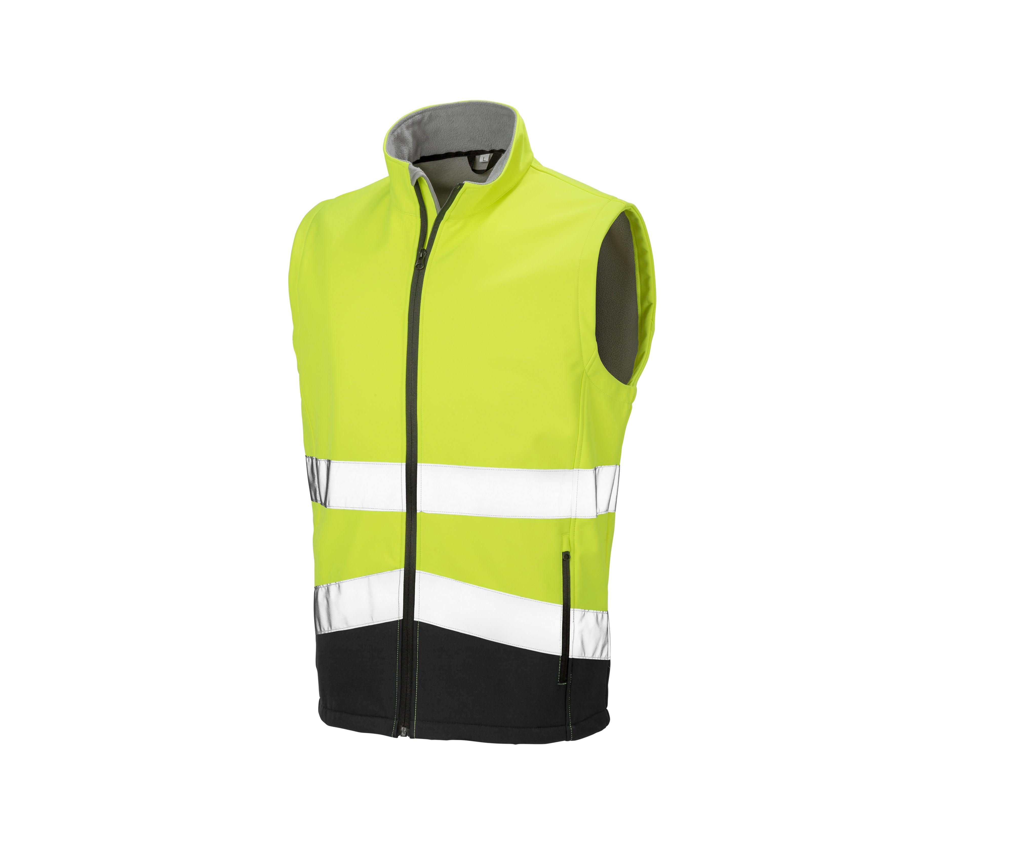 Bodywarmer Softshell de Travail Haute Visibilité - Fluorescent Yellow/black