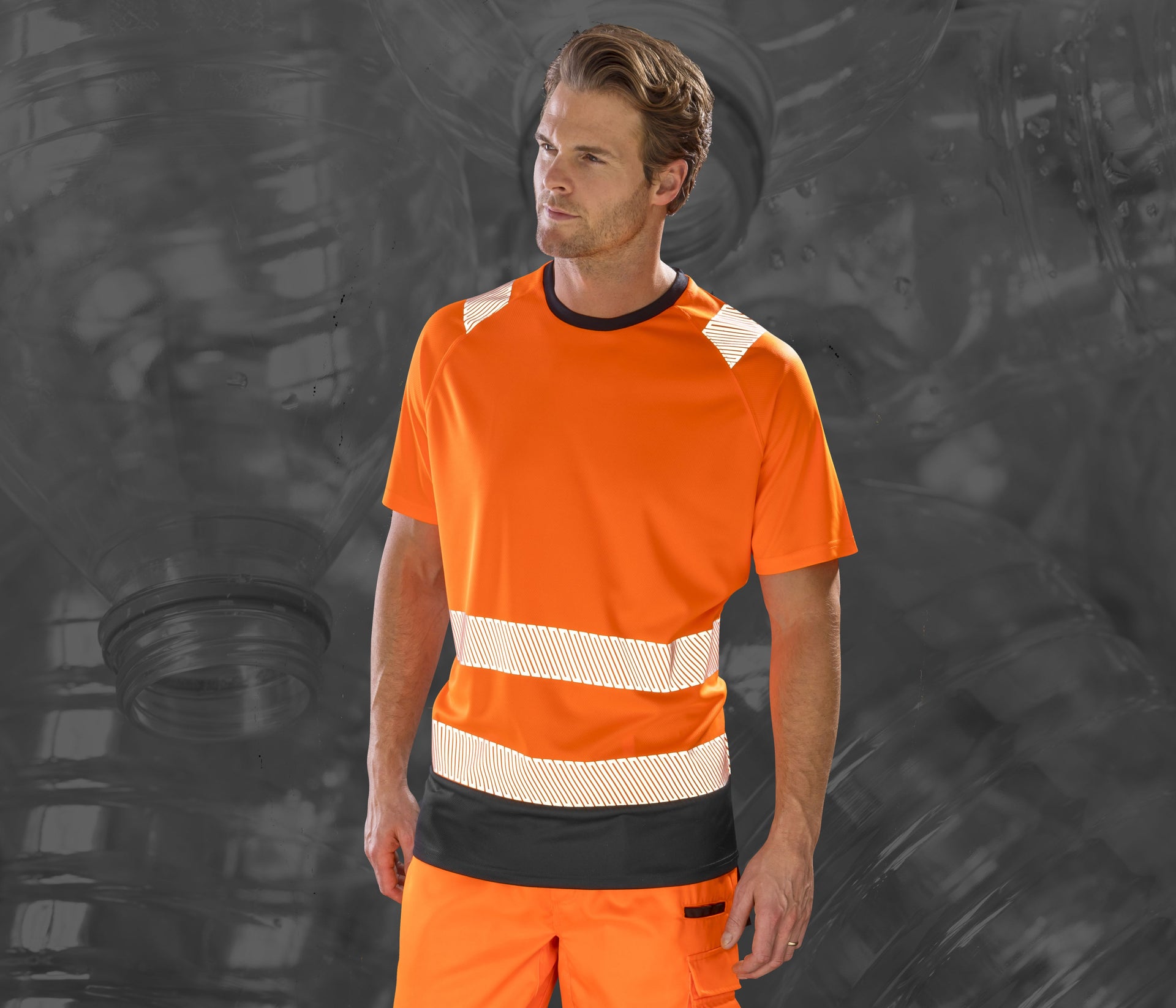 Tee-shirt visibilité augmentée en polyester recyclé