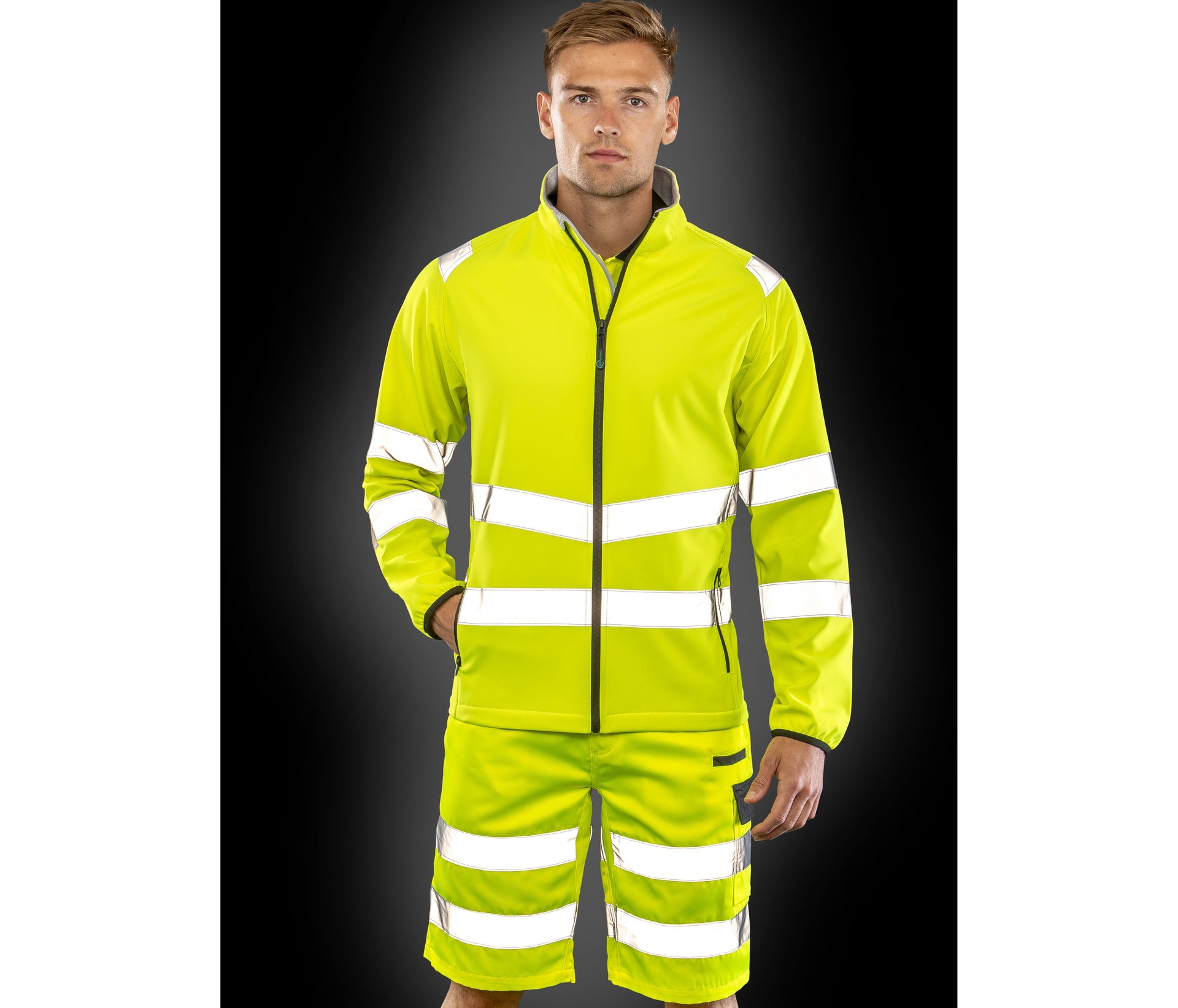 Veste Softshell 2 couches visibilité augmentée