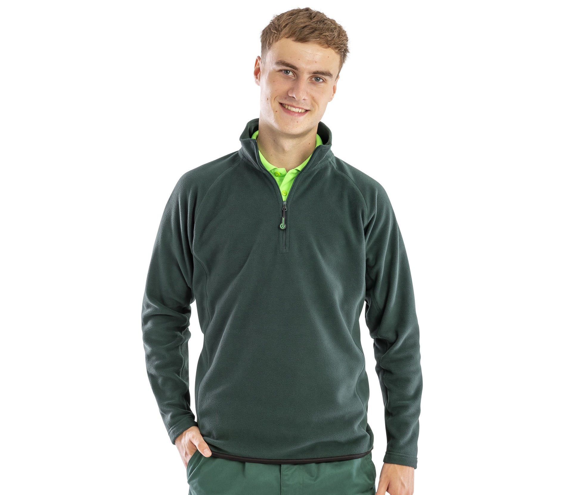 Polaire col zippé en polyester recyclé