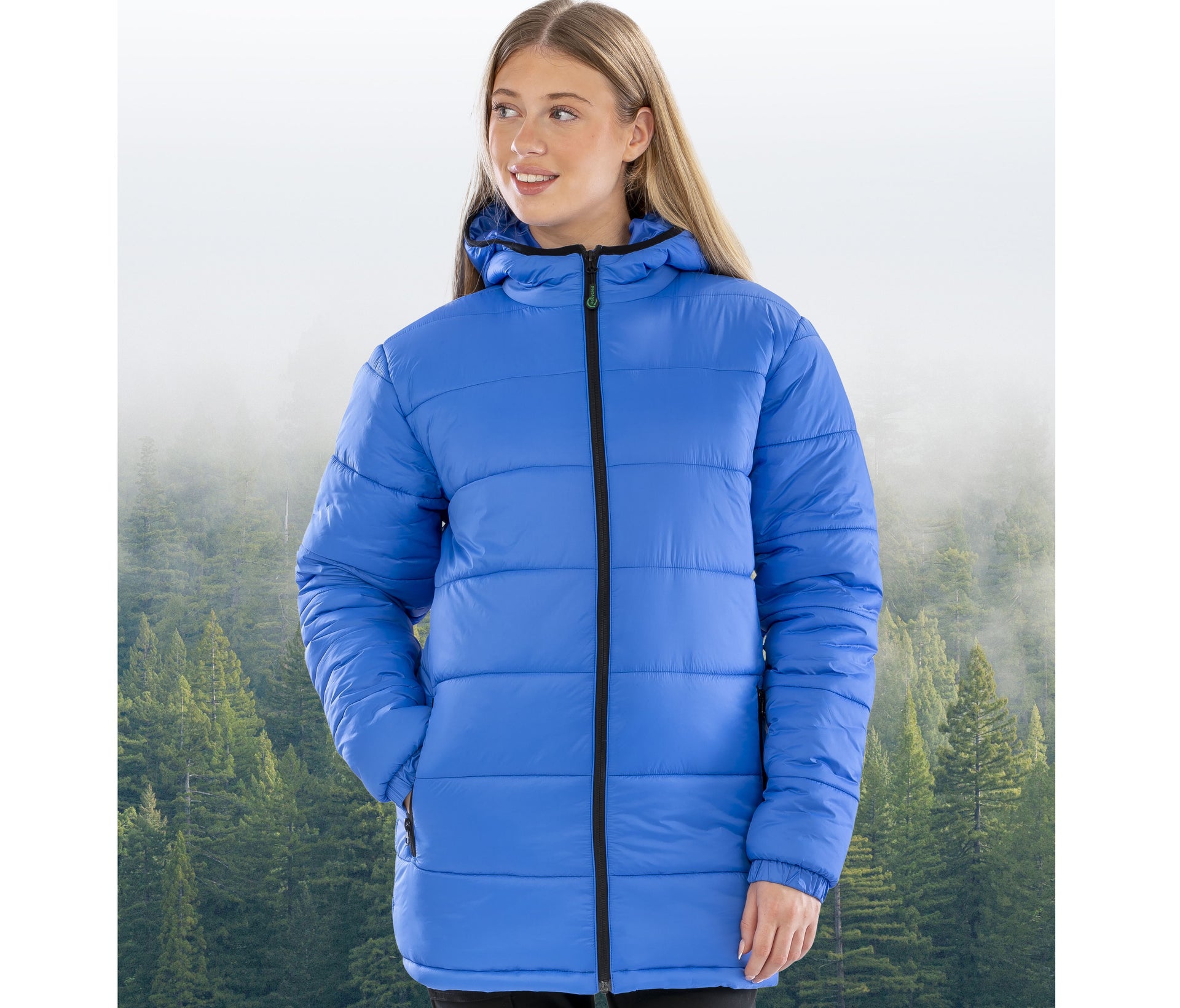 Doudoune à capuche en nylon & polyester recyclés