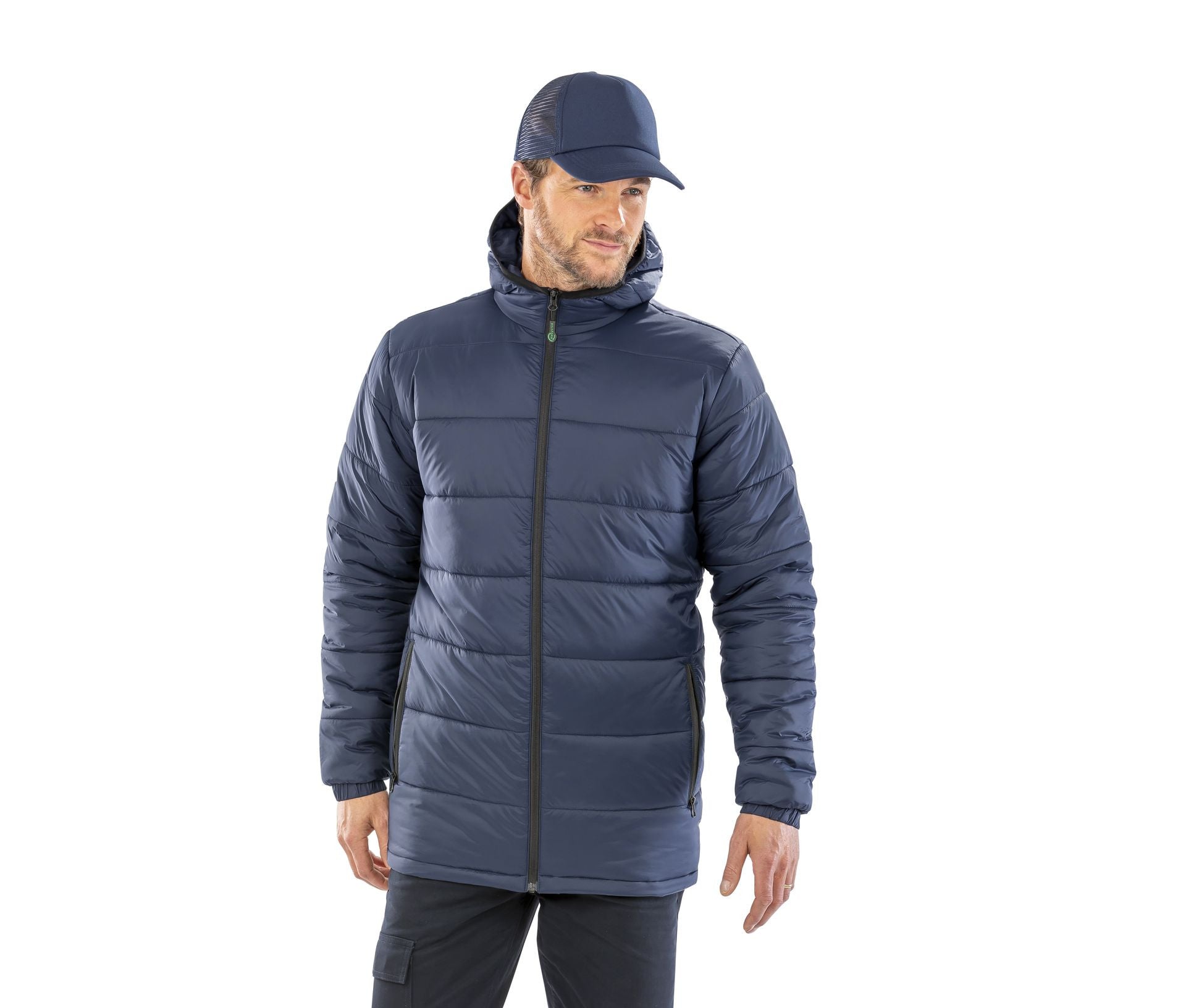 Doudoune à capuche en nylon & polyester recyclés