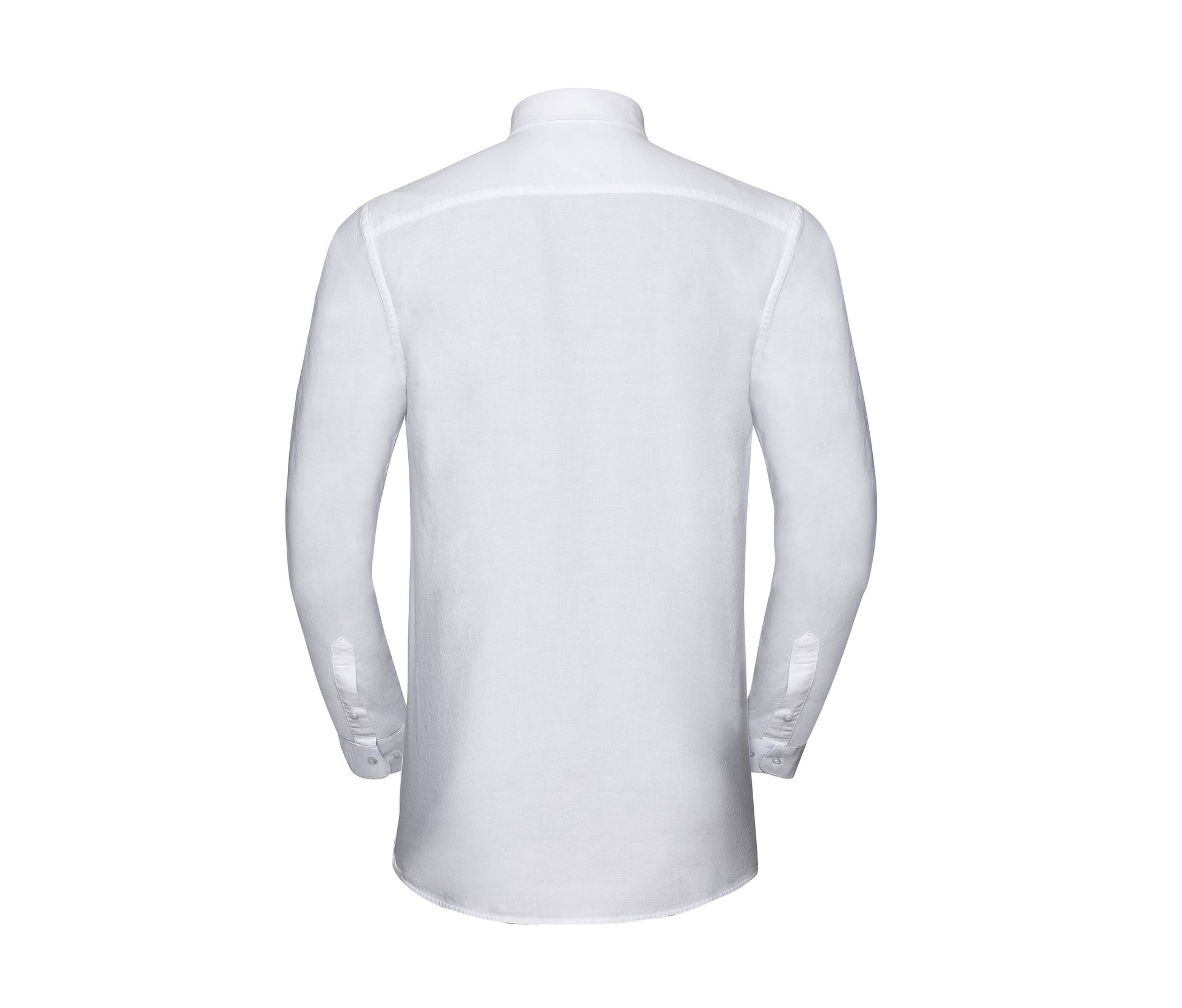 Men's Long Sleeve Tailored Washed Oxford Shirt - White/oxford Blue