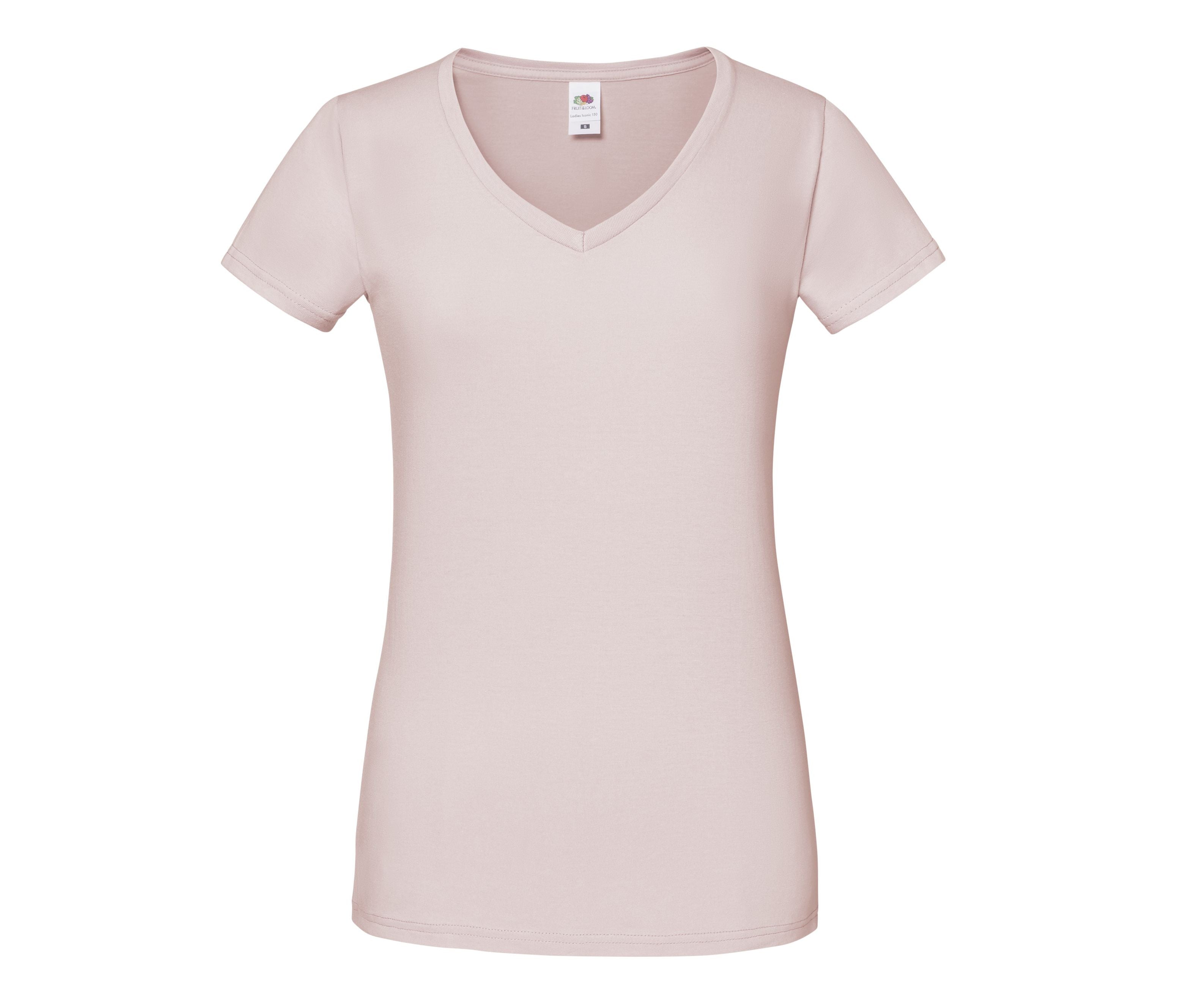 Tee-Shirt Femme Col V - Powder Rose