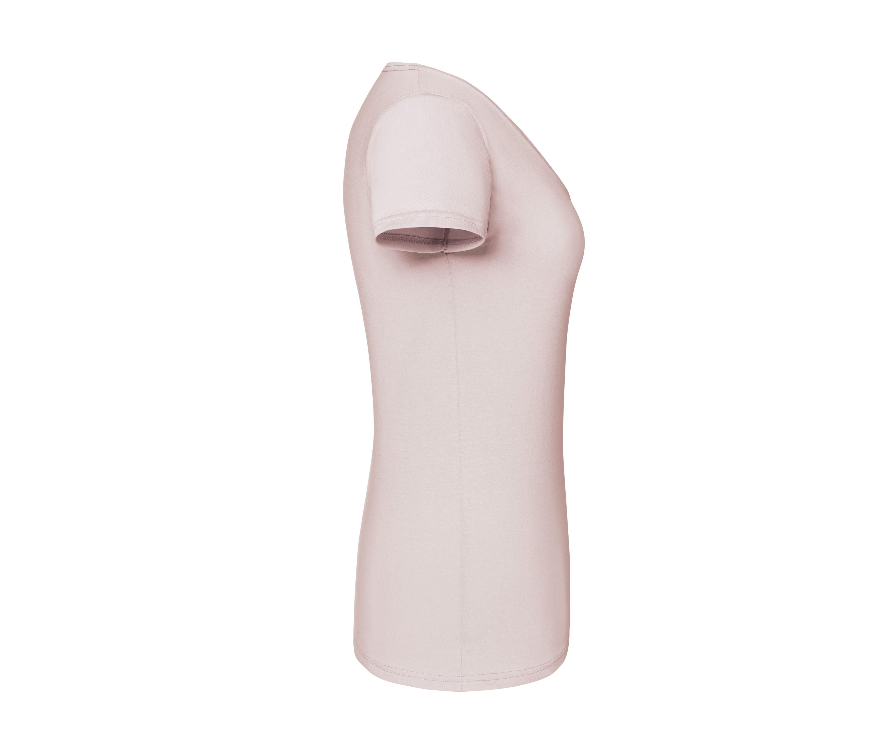 Tee-Shirt Femme Col V - Powder Rose