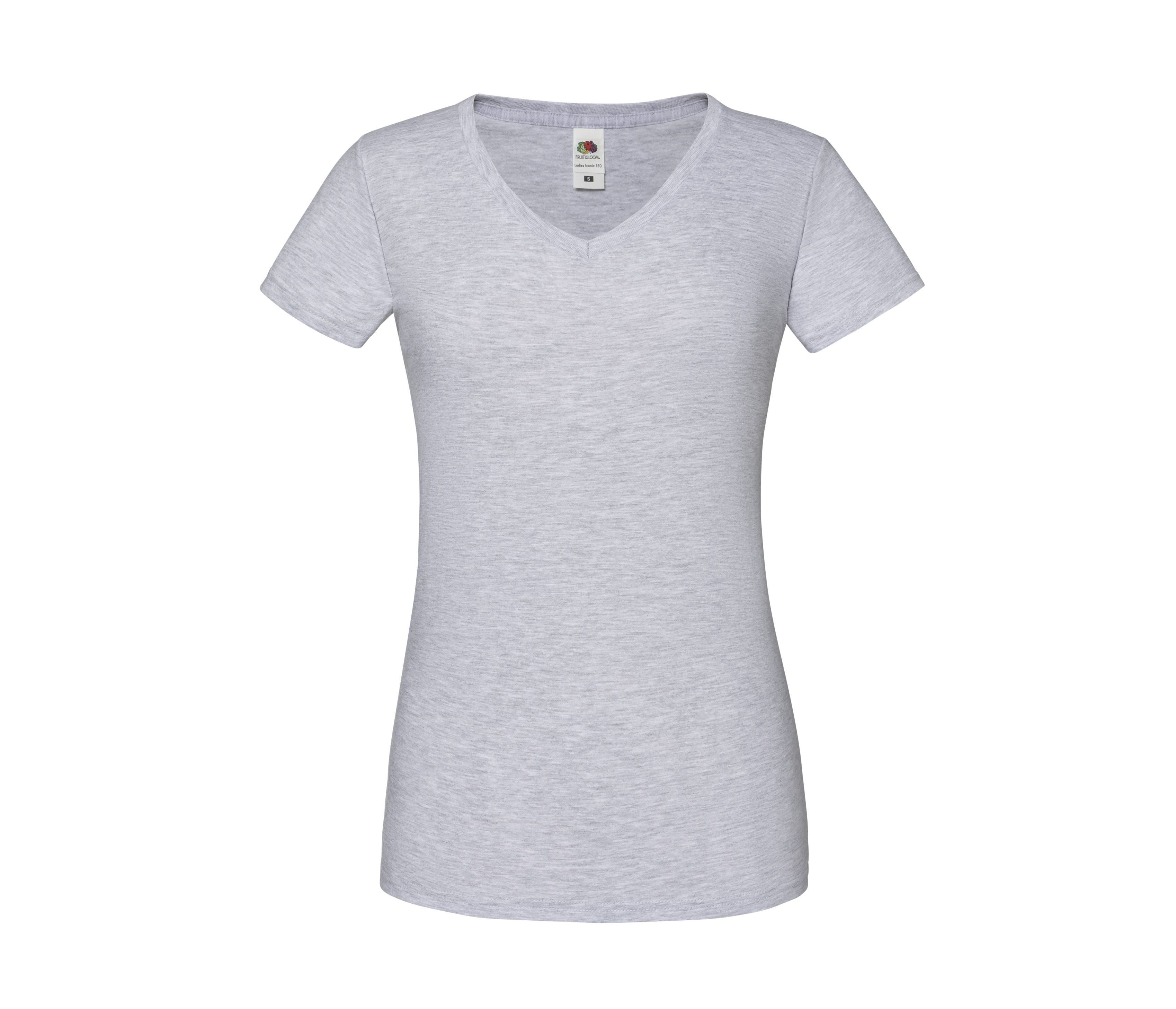 Tee-Shirt Femme Col V - Heather Grey