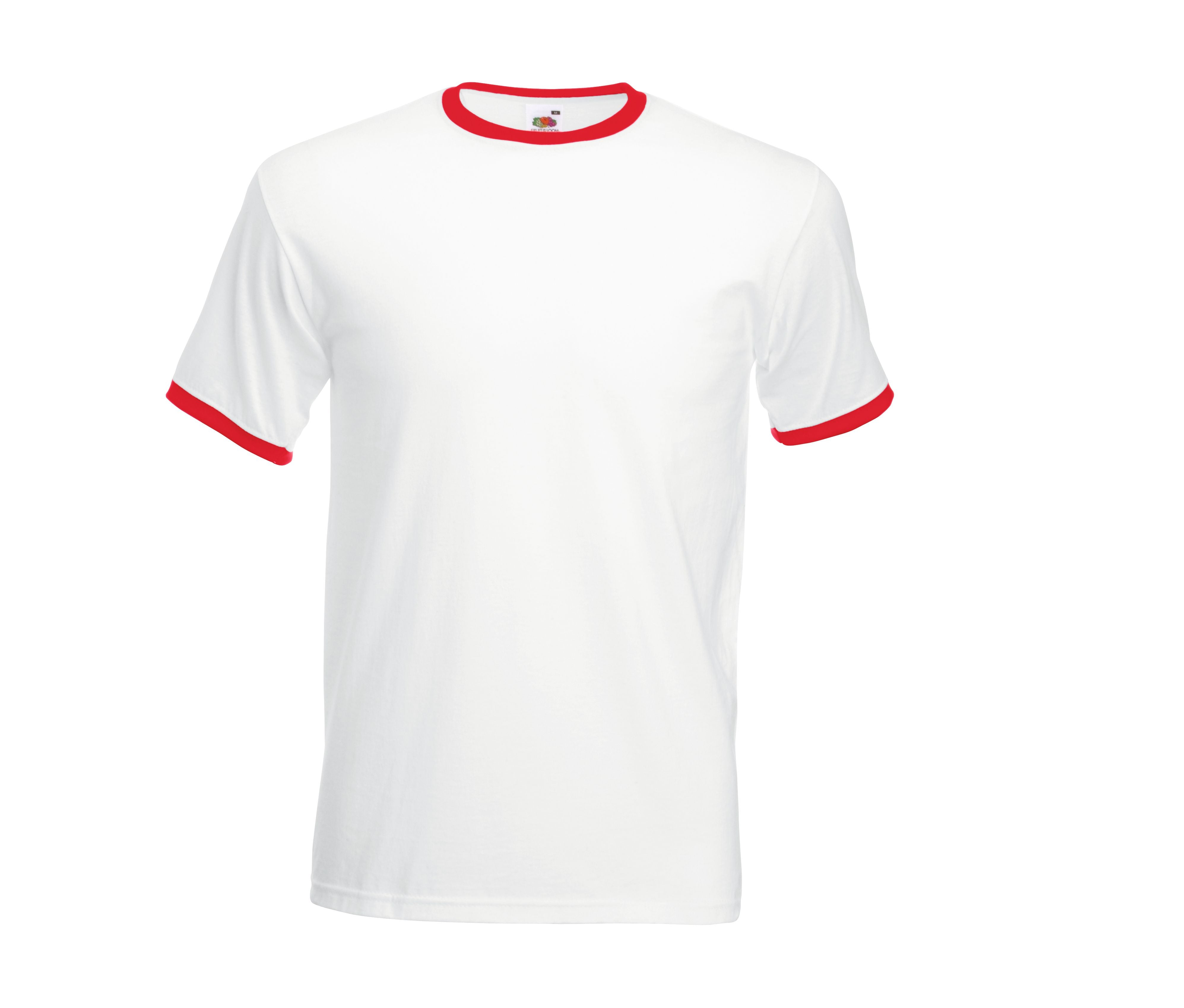 Tee-Shirt Bords Côtes Contraste - White/red
