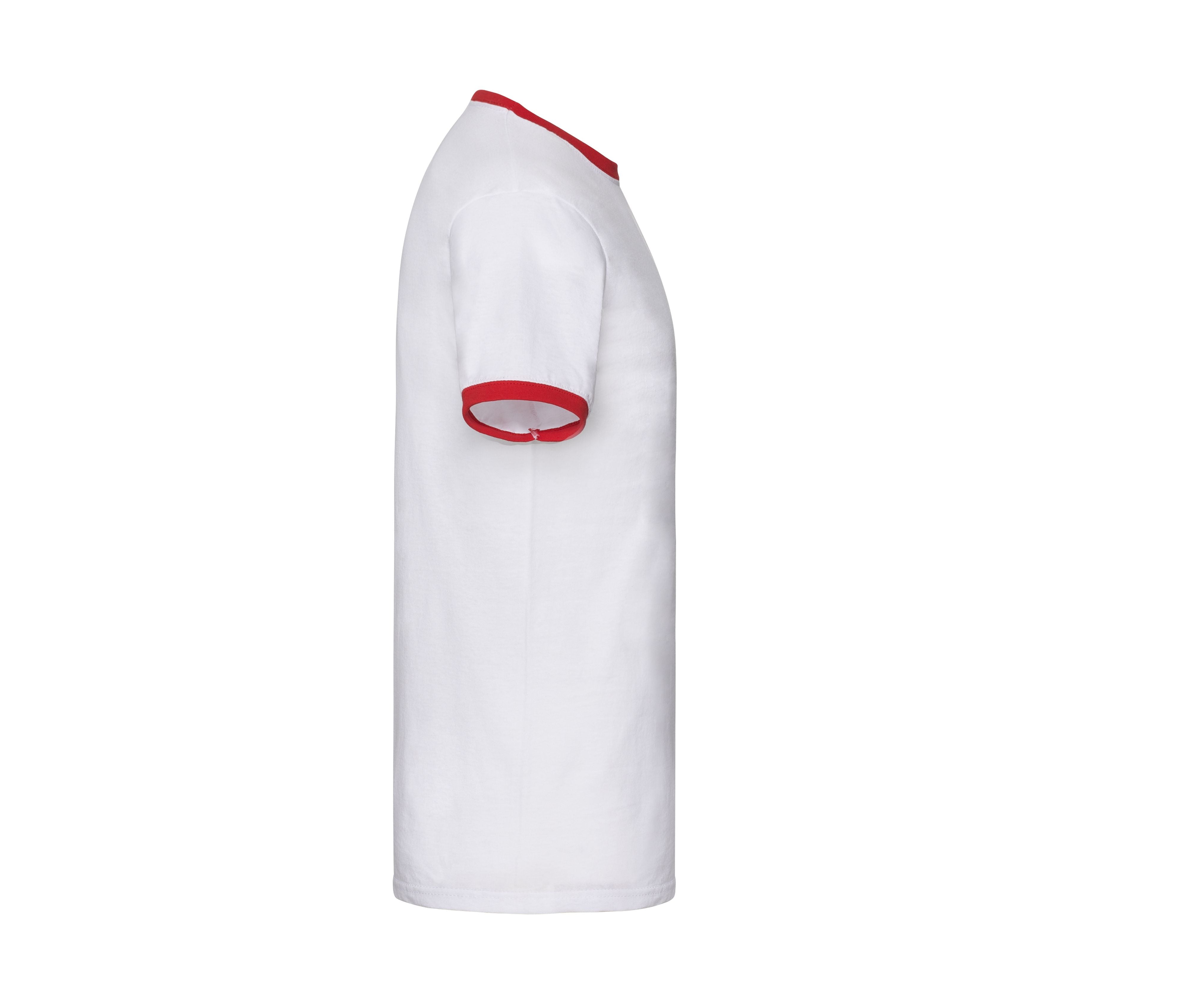 Tee-Shirt Bords Côtes Contraste - White/red