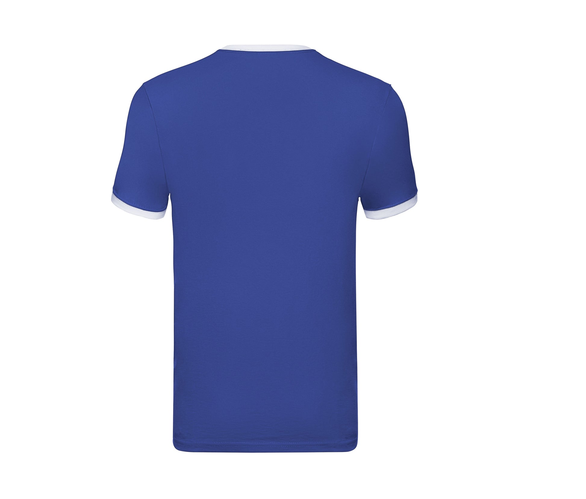 Tee-Shirt Bords Côtes Contraste - Royal Blue/white