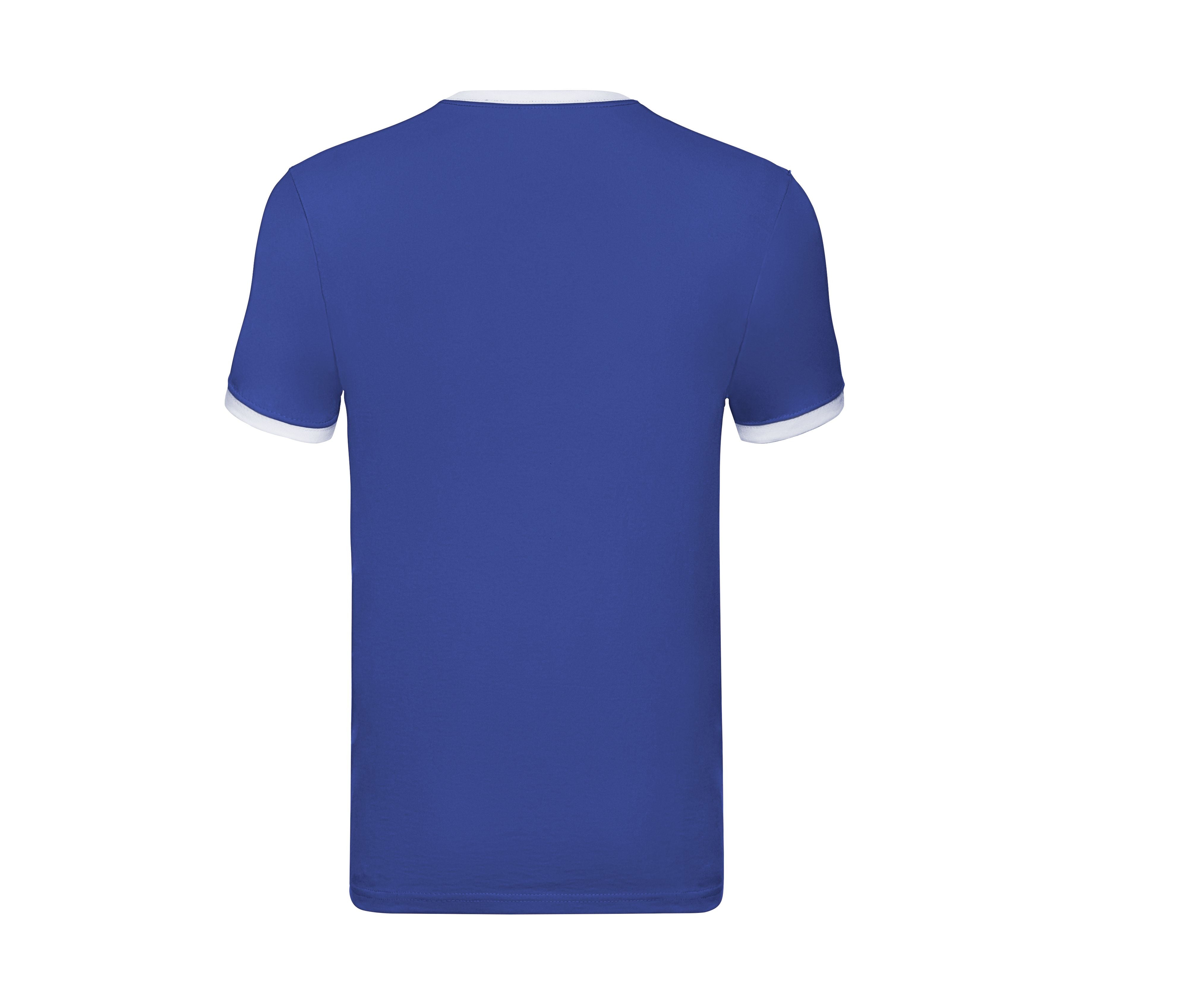 Tee-Shirt Bords Côtes Contraste - Royal Blue/white