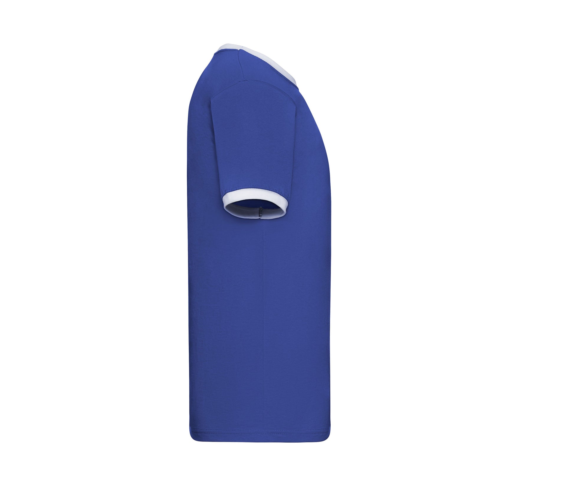 Tee-Shirt Bords Côtes Contraste - Royal Blue/white