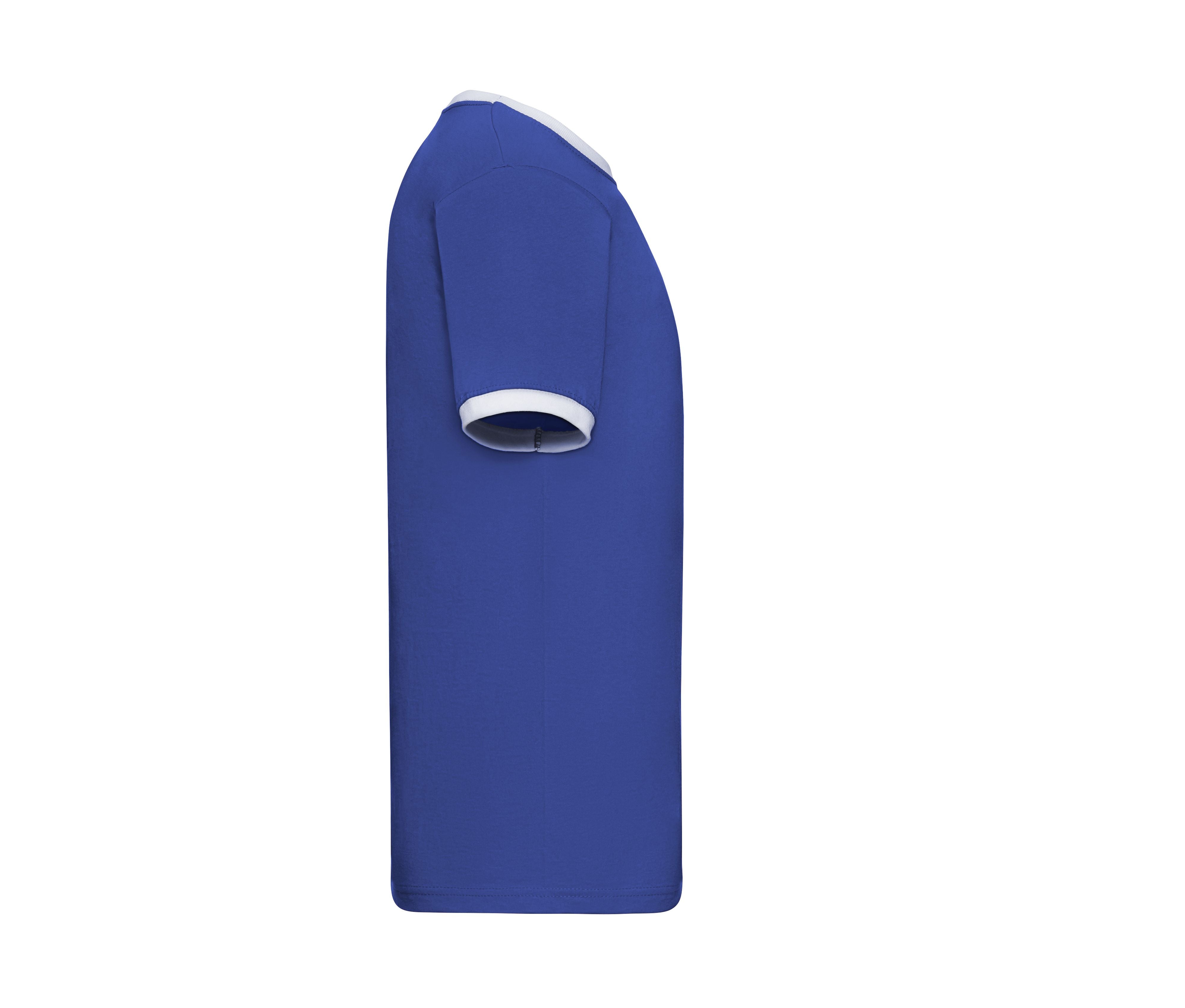 Tee-Shirt Bords Côtes Contraste - Royal Blue/white