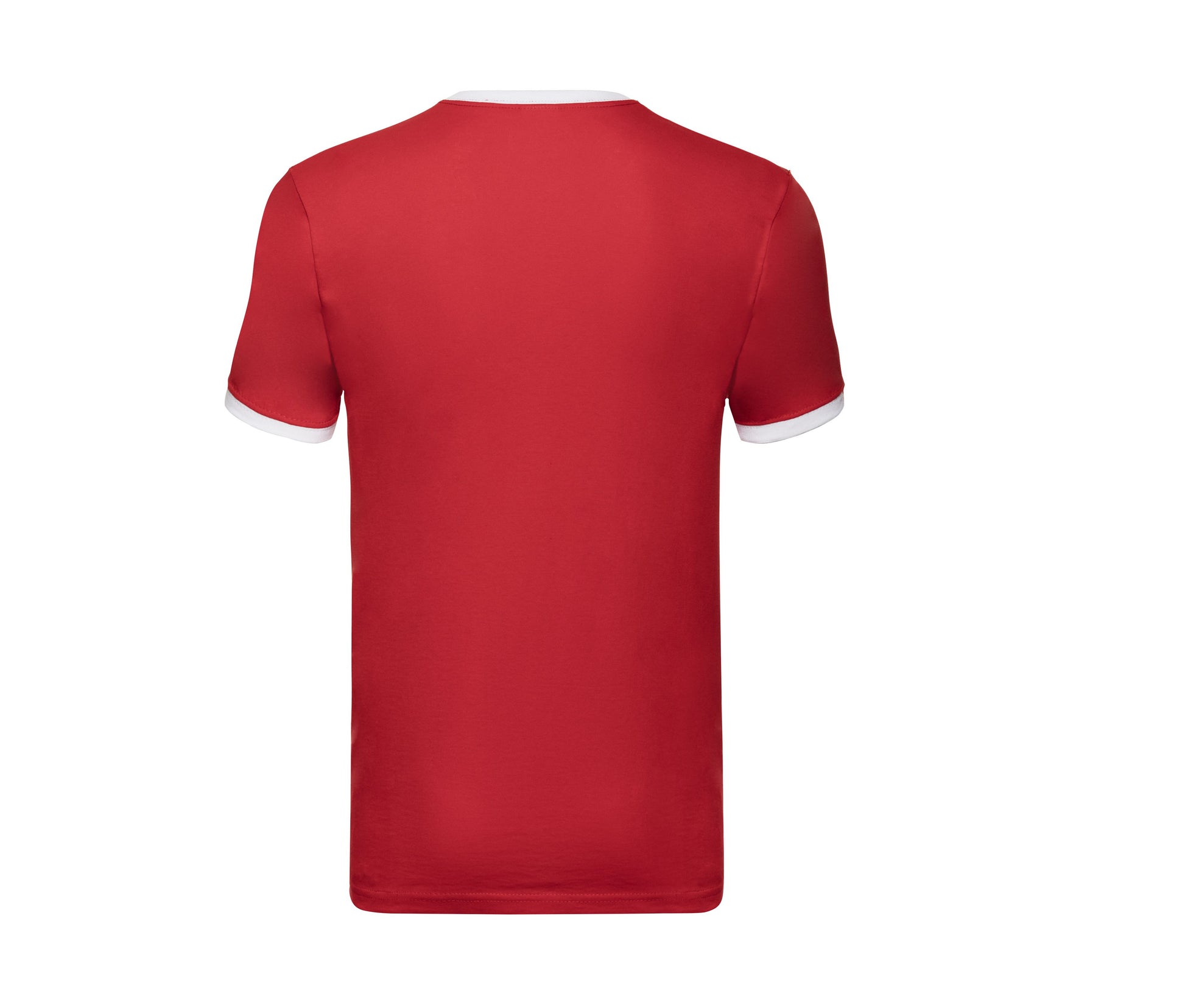 Tee-Shirt Bords Côtes Contraste - Red/white