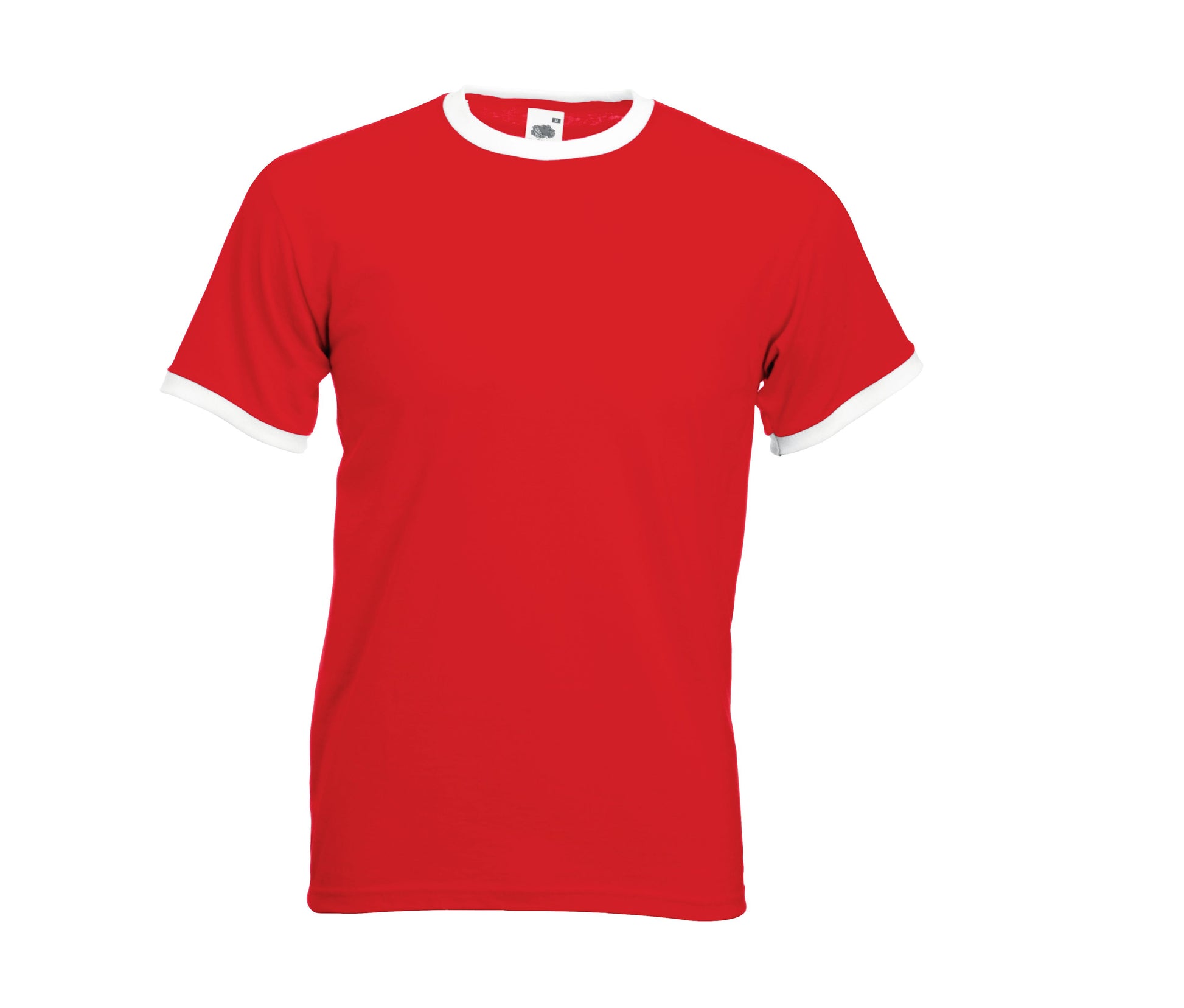 Tee-Shirt Bords Côtes Contraste - Red/white