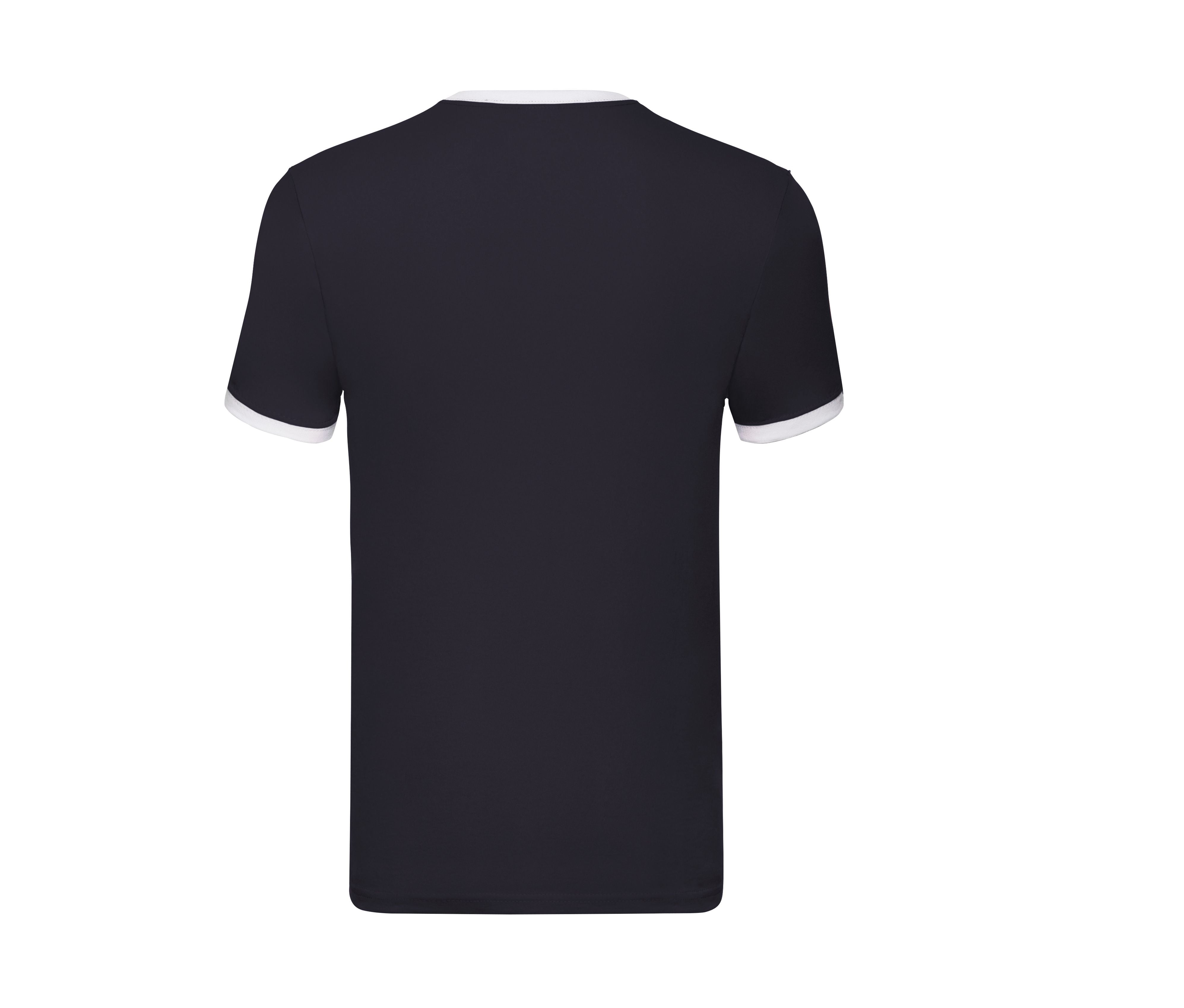 Tee-Shirt Bords Côtes Contraste - Navy/white