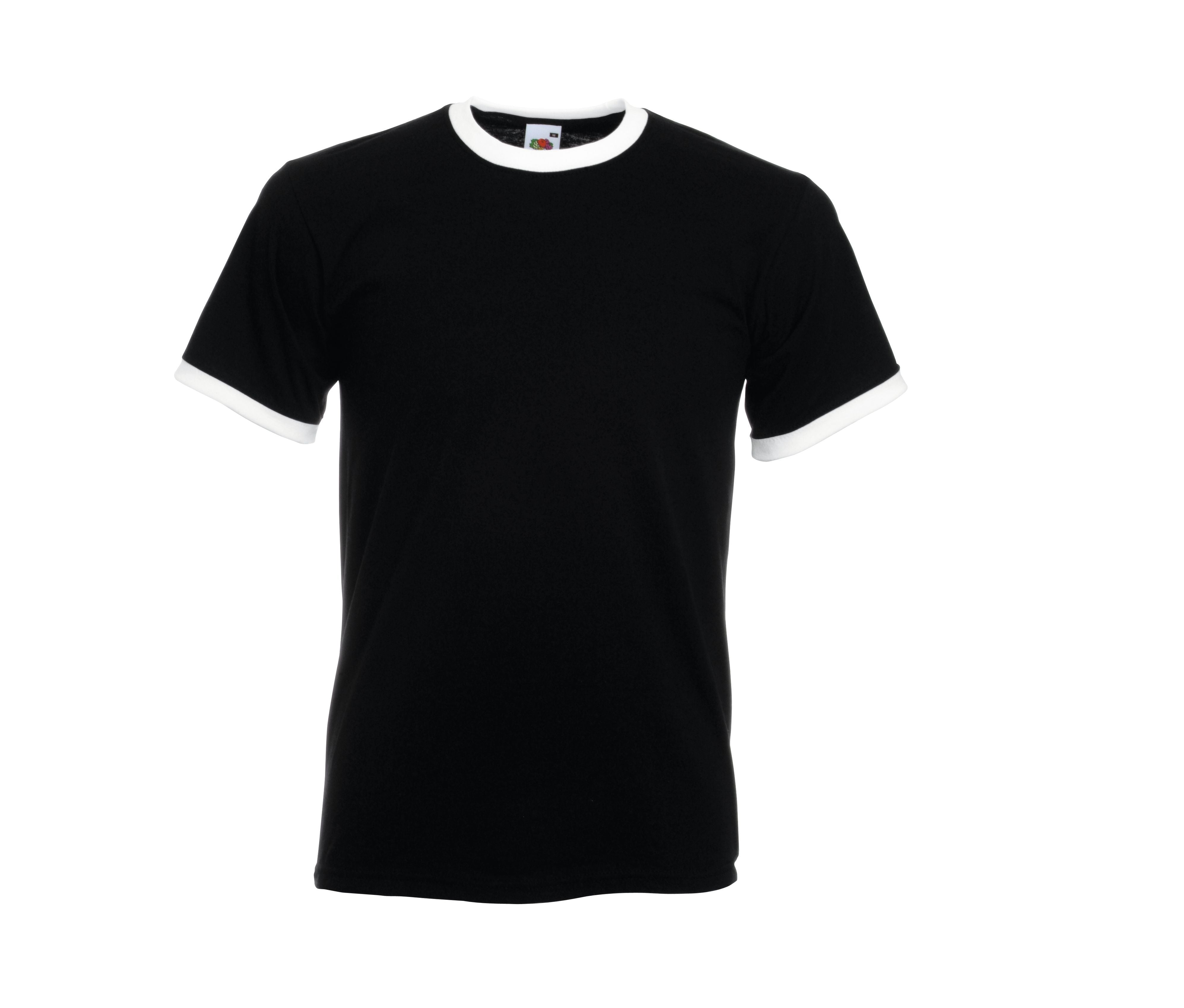 Tee-Shirt Bords Côtes Contraste - Black/white