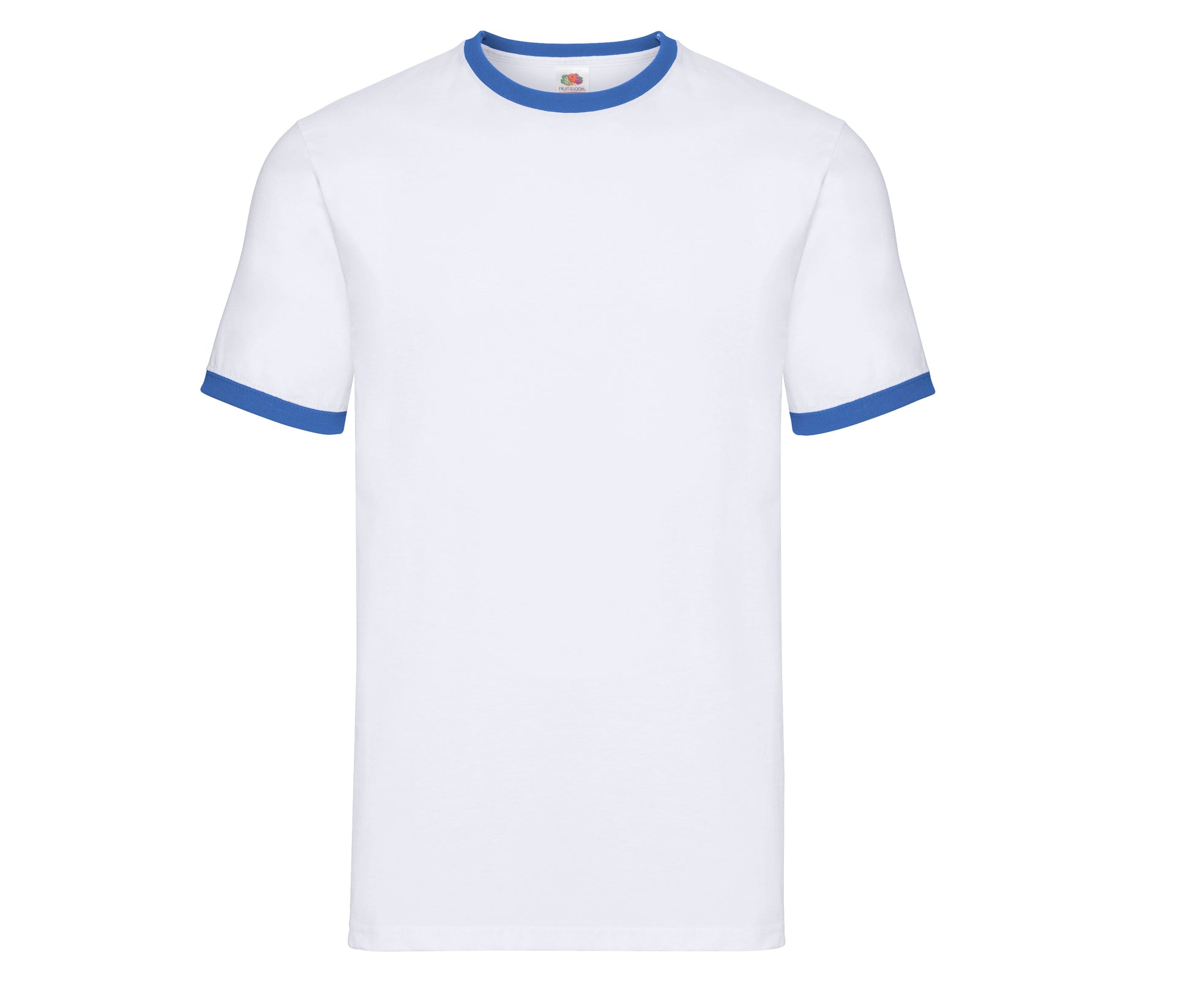 Tee-Shirt Bords Côtes Contraste - White/royal Blue
