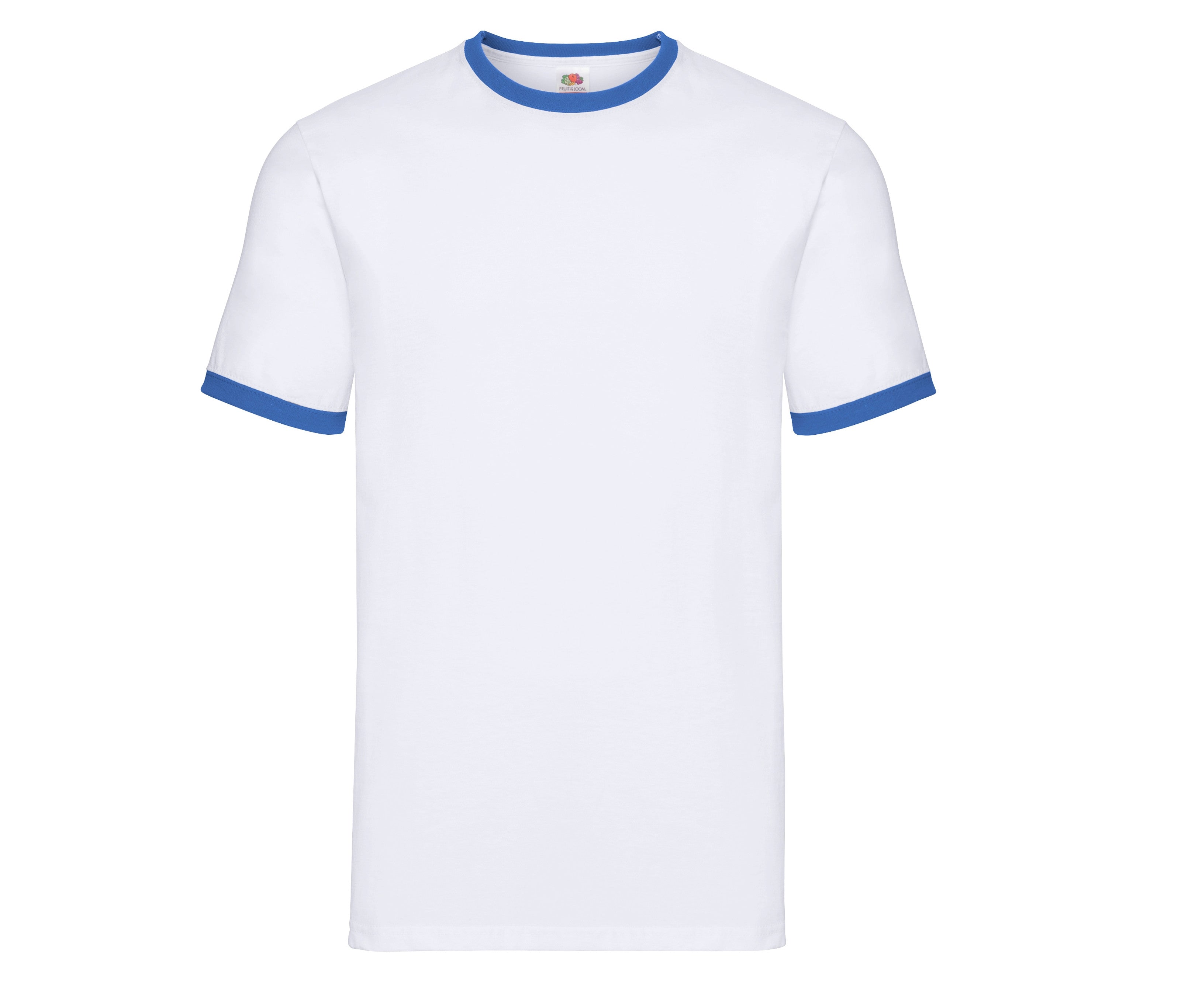 Tee-Shirt Bords Côtes Contraste - White/royal Blue