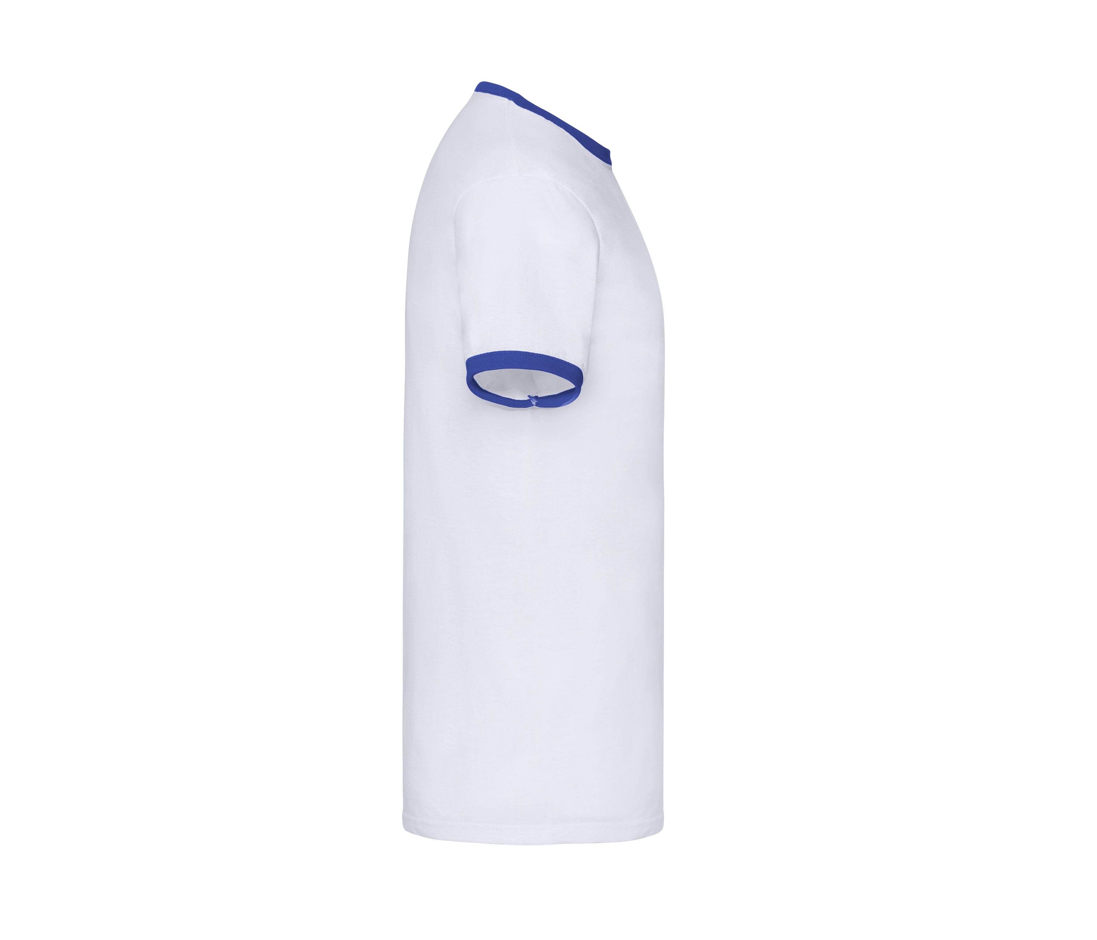 Tee-Shirt Bords Côtes Contraste - White/royal Blue