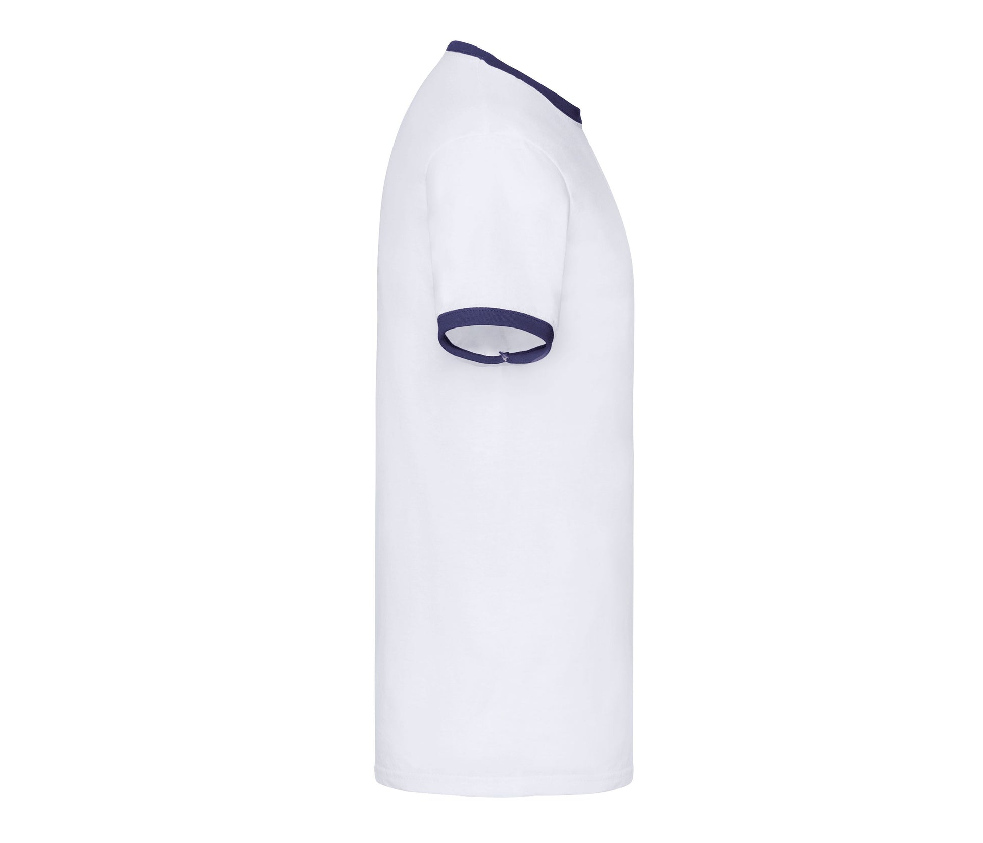 Tee-Shirt Bords Côtes Contraste - White/navy