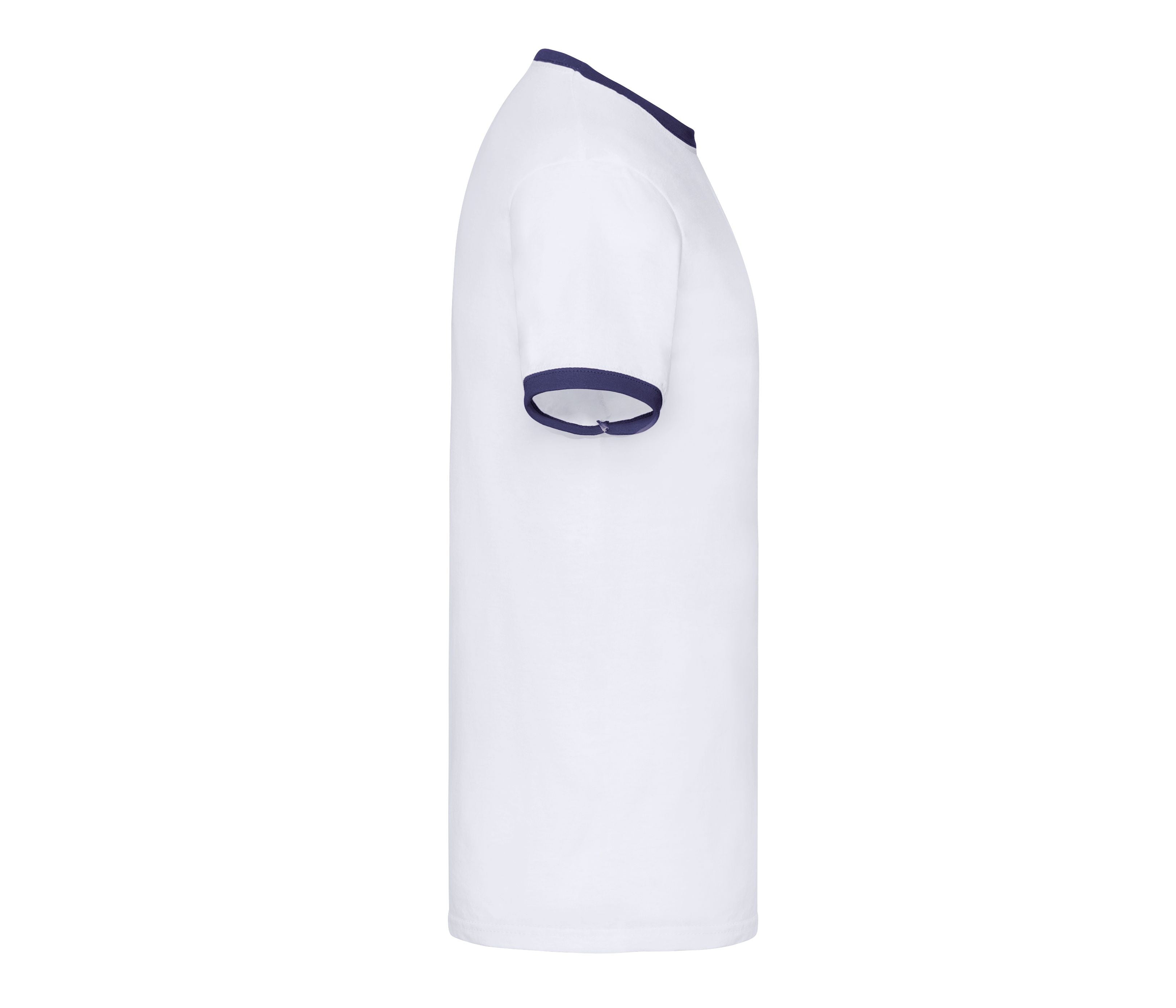 Tee-Shirt Bords Côtes Contraste - White/navy