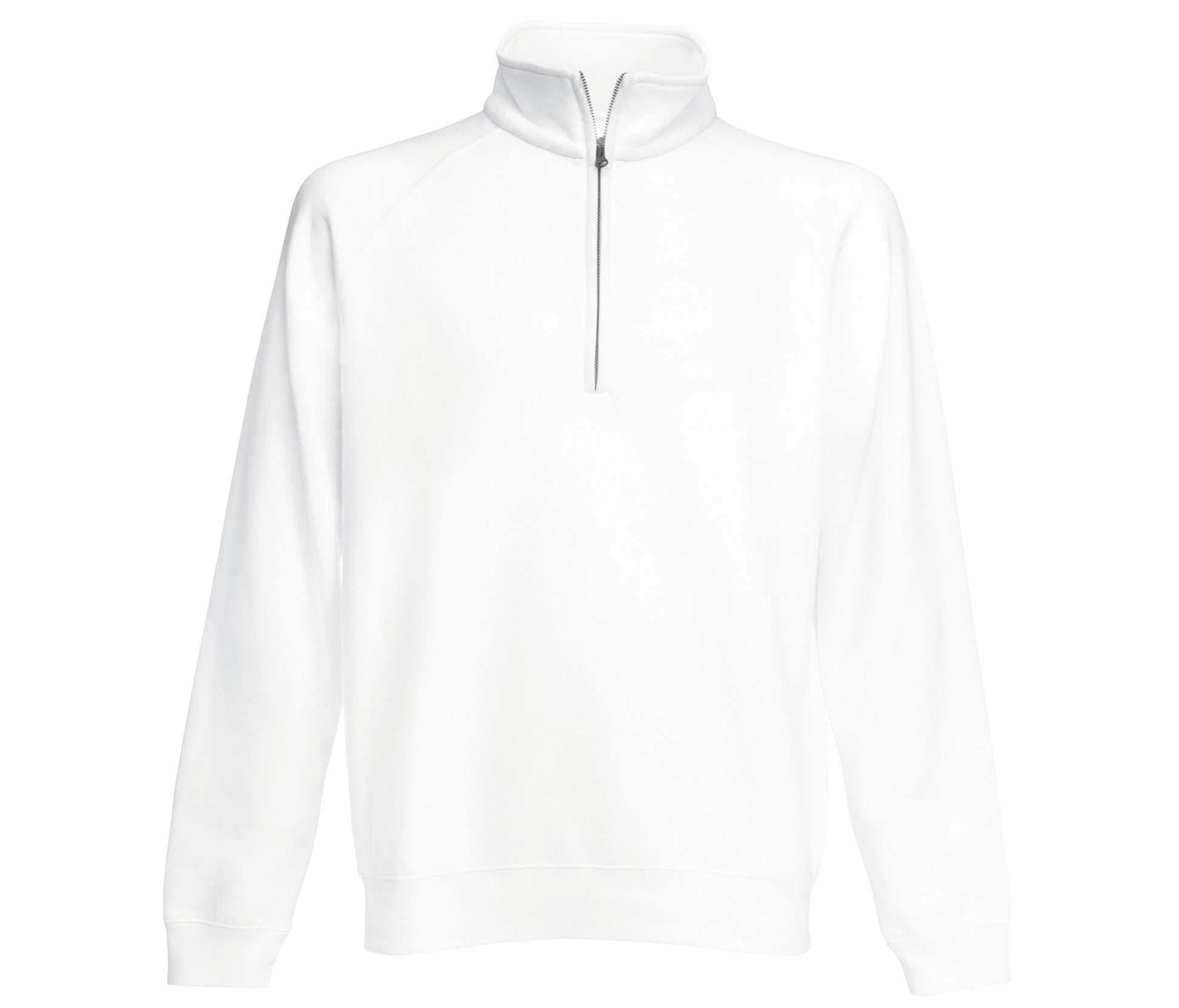 Sweat Manches Raglan Col Zippé - White