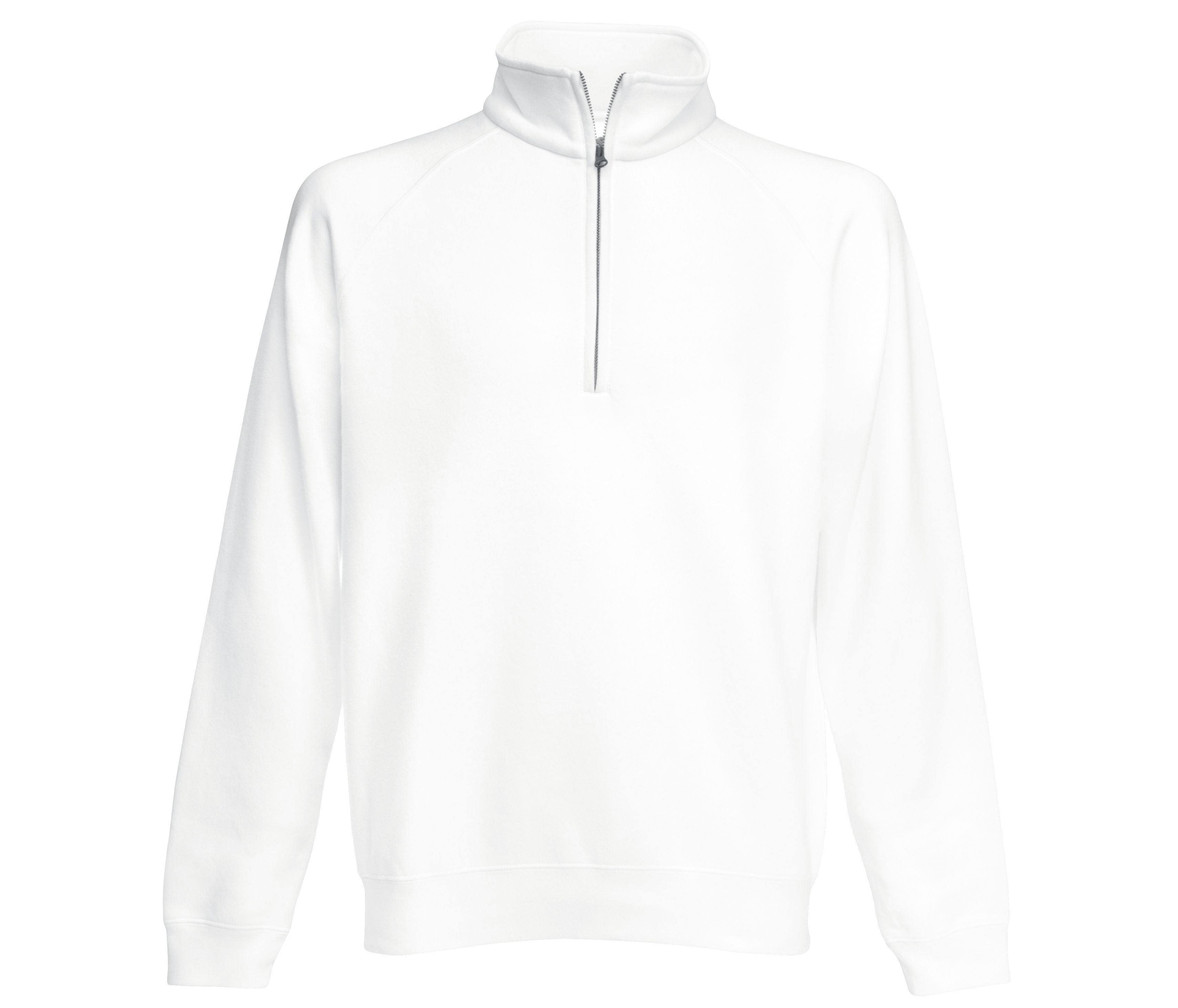 Sweat Manches Raglan Col Zippé - White