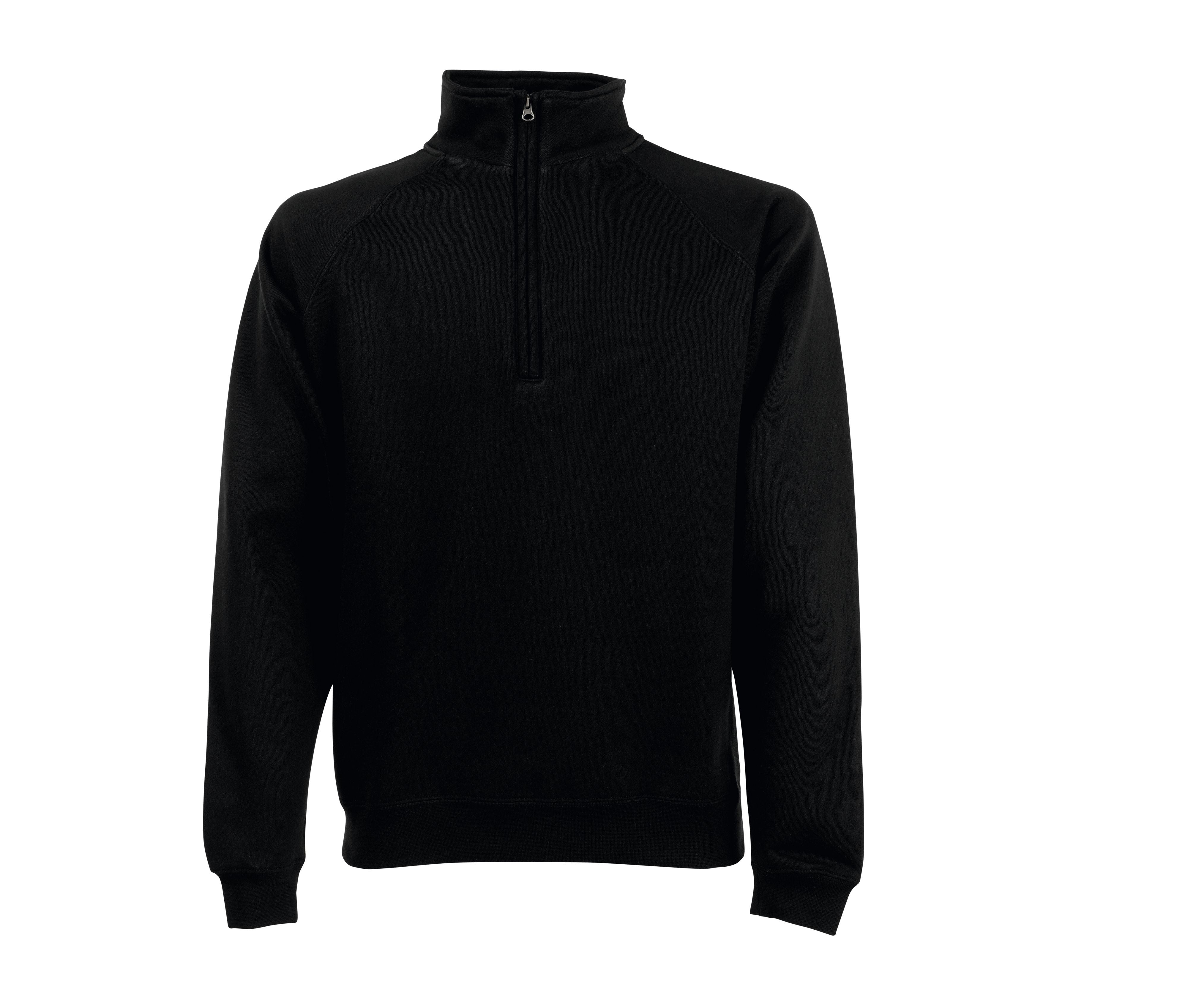 Sweat Manches Raglan Col Zippé - Black