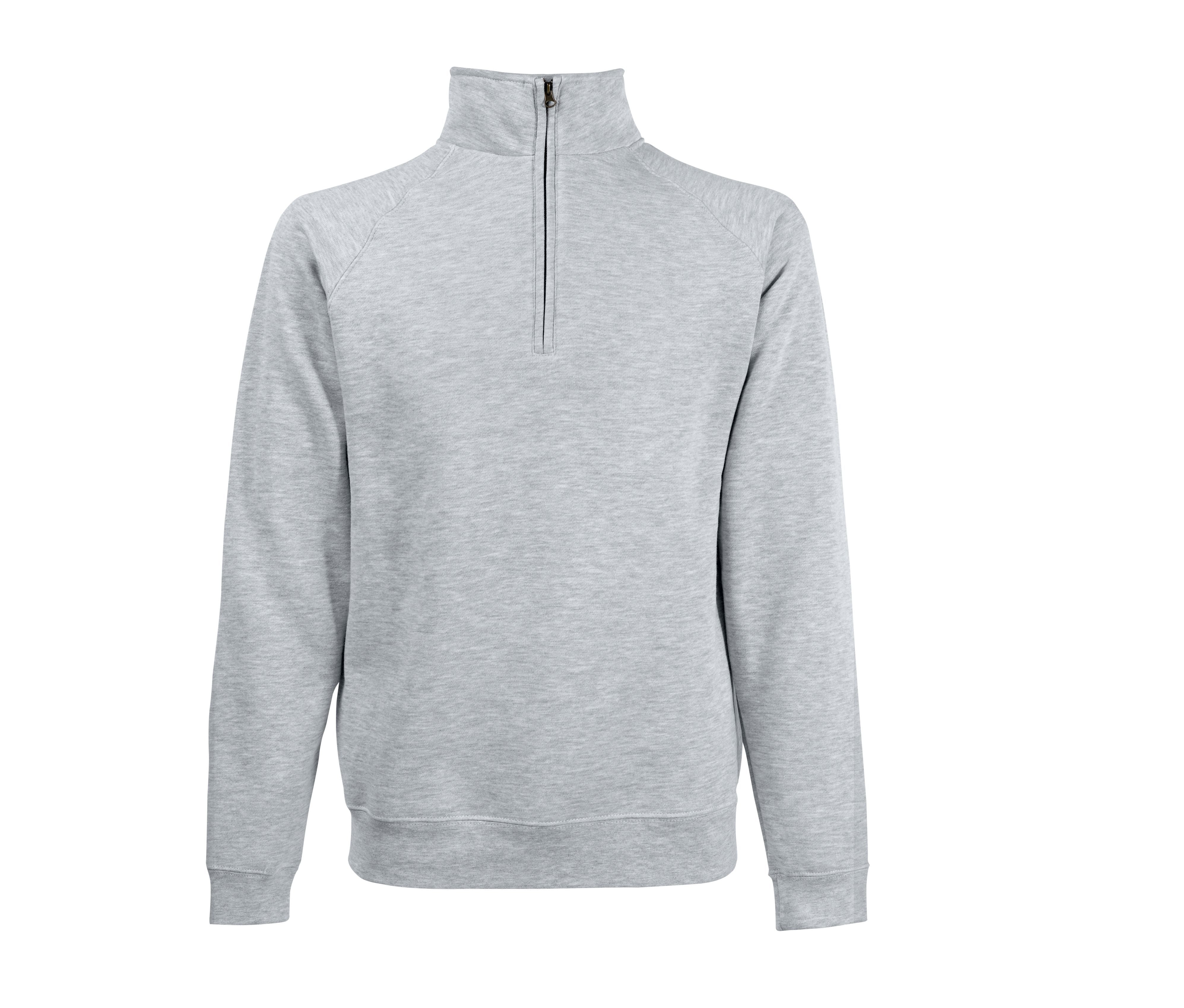 Sweat Manches Raglan Col Zippé - Heather Grey