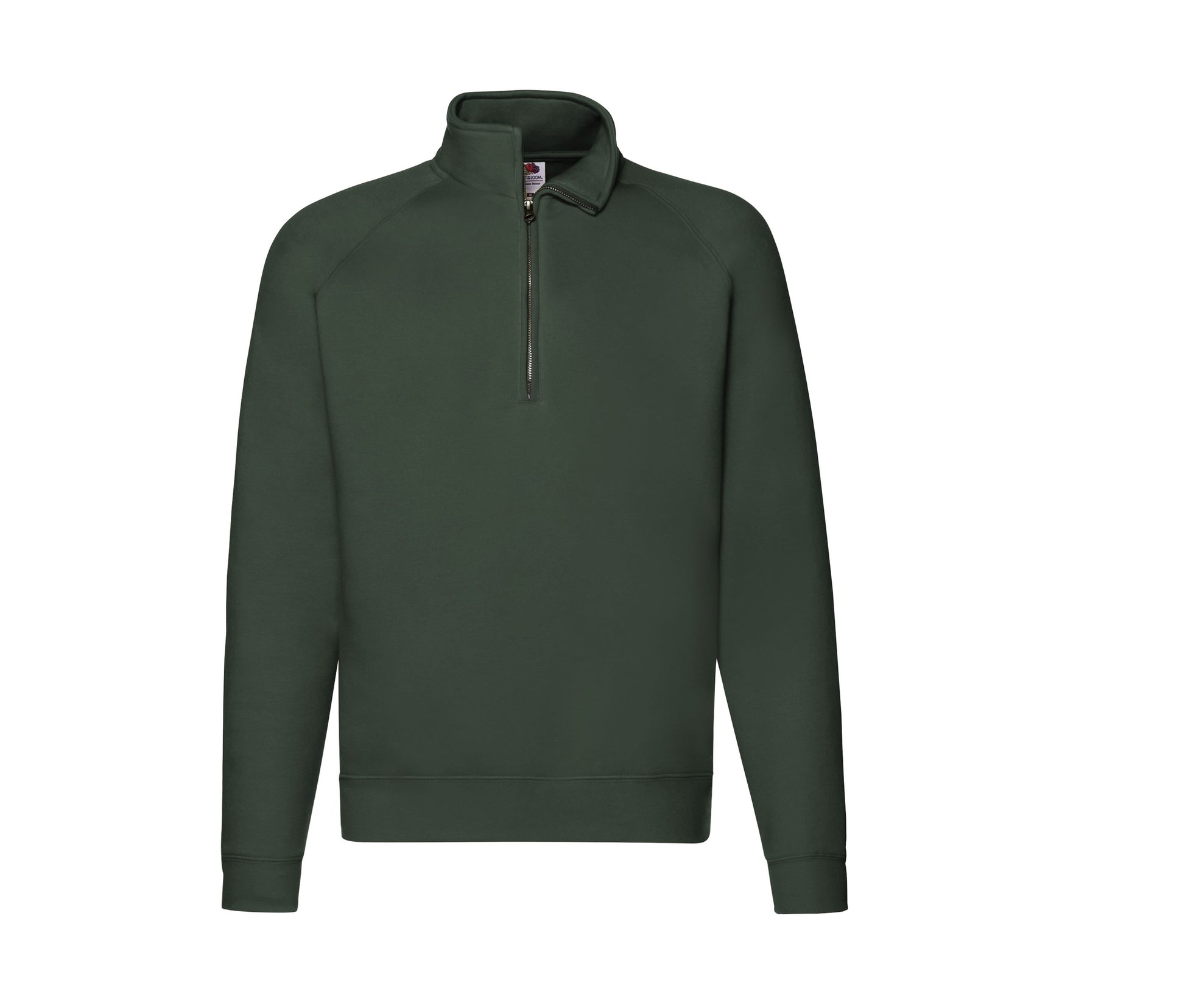 Sweat Manches Raglan Col Zippé - Bottle Green